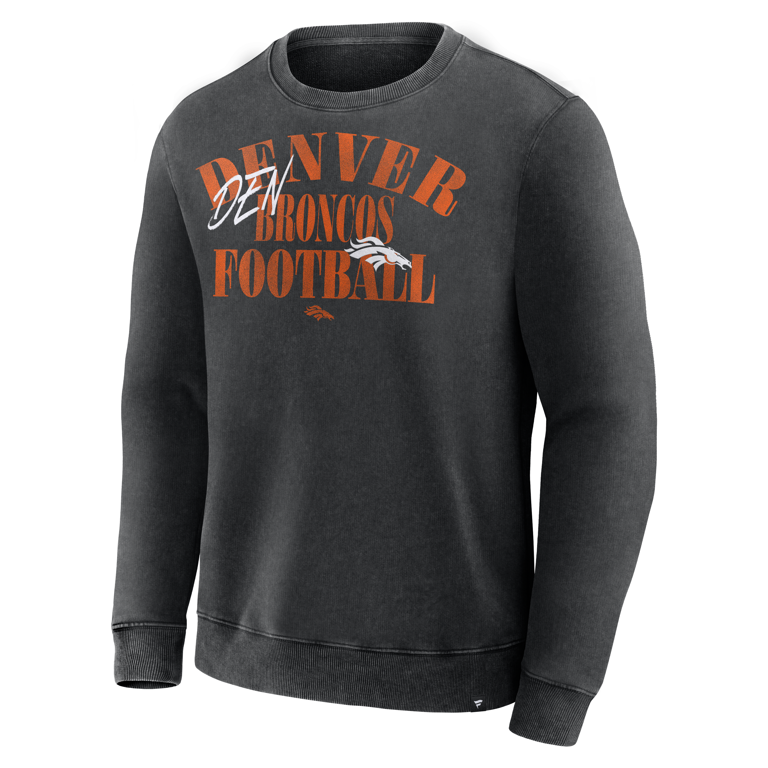 Men's Fanatics Black Denver Broncos Halftime Lead Relaxed Heavyweight French Terry Sweatshirt