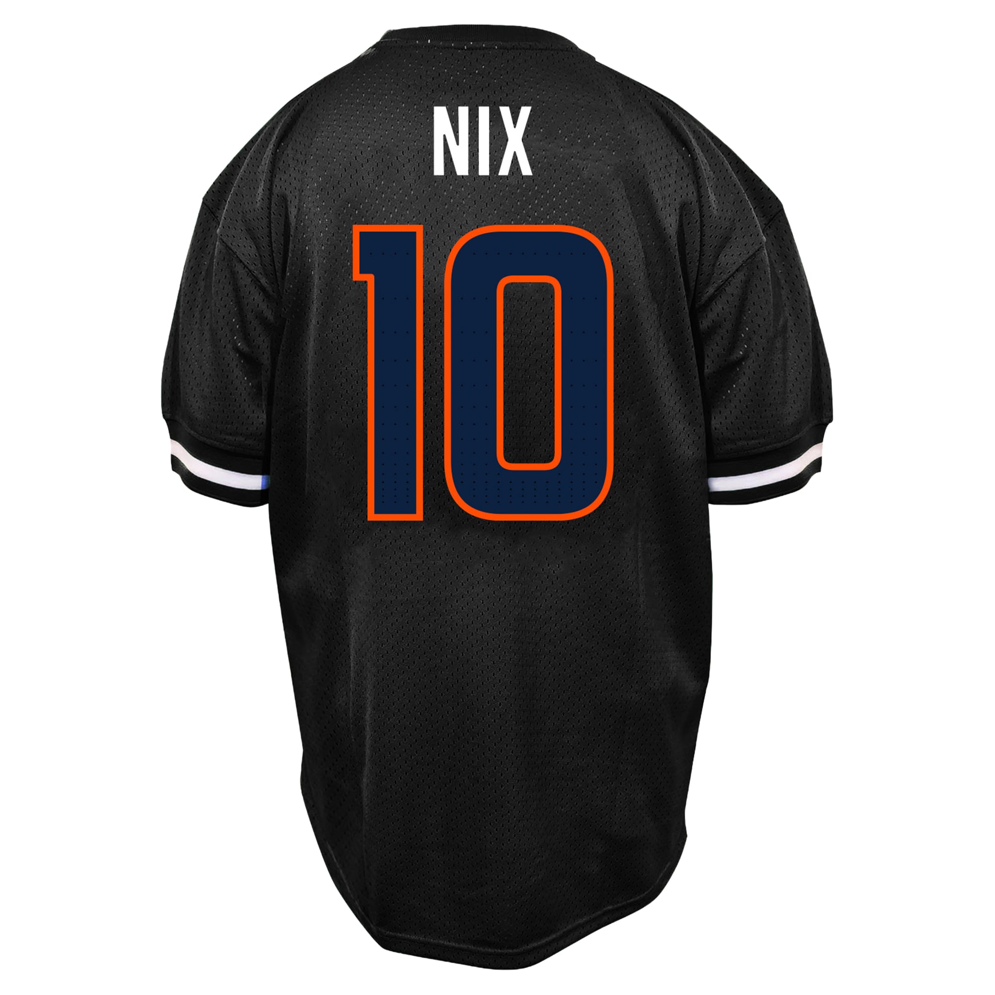 T-shirt Fanatics Bo Nix noir Denver Broncos grandes tailles en maille avec nom et numéro pour homme