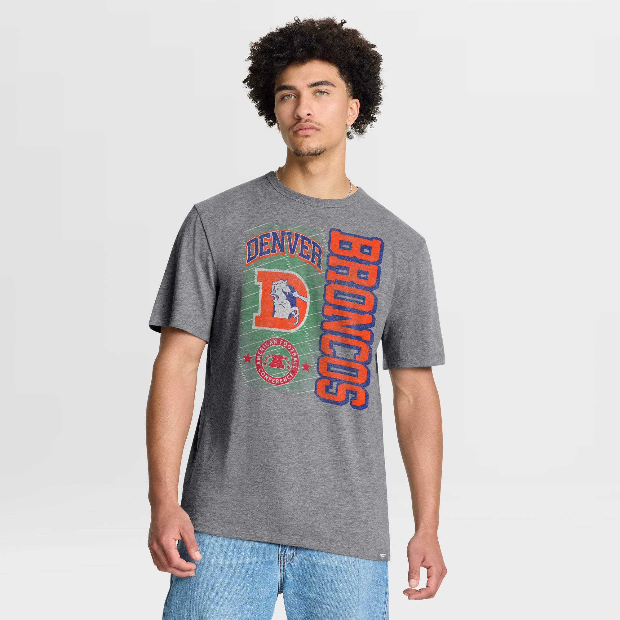 T-shirt Fanatics Heather Gray Denver Broncos Tribute Direct Handoff Tri-Blend pour homme