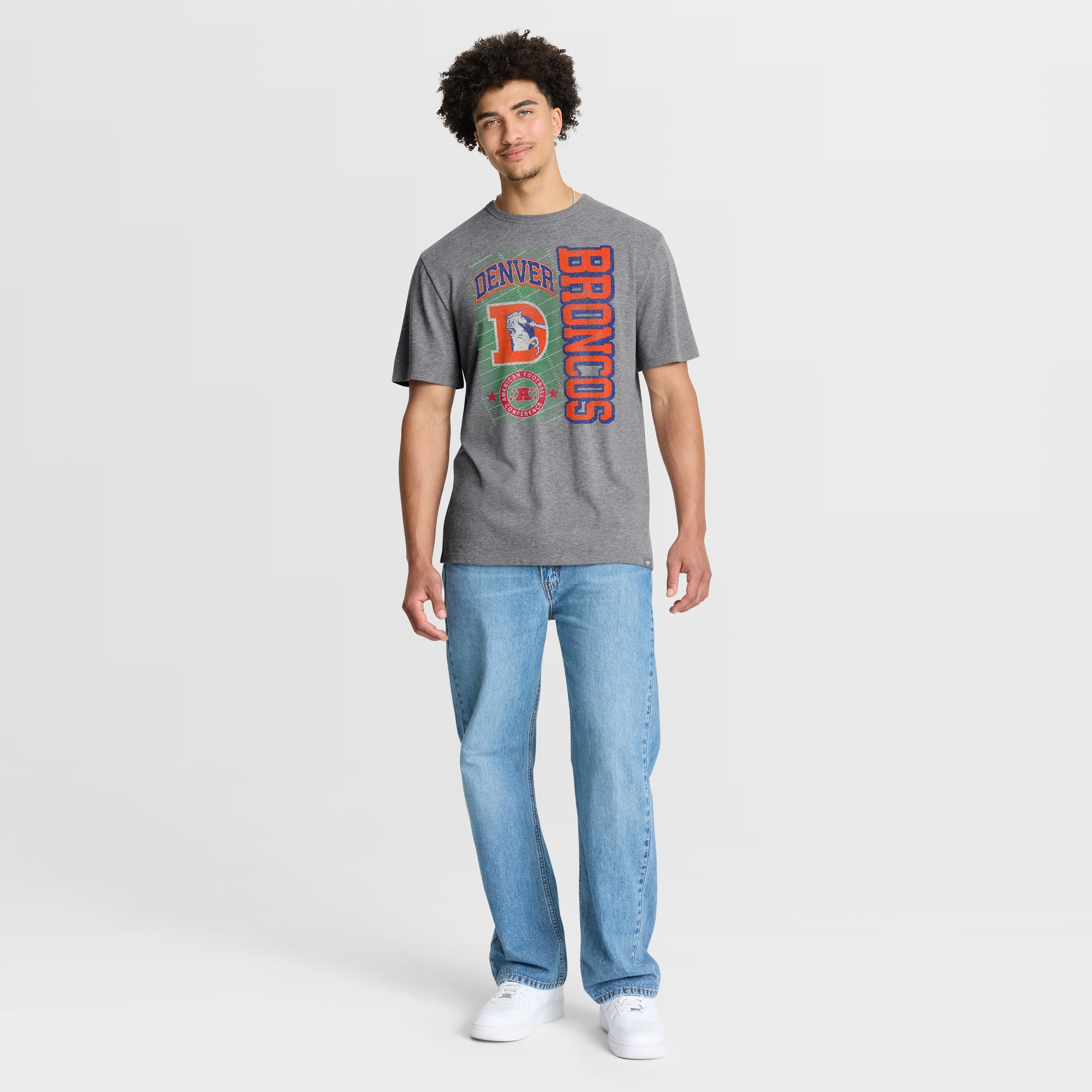 T-shirt Fanatics Heather Gray Denver Broncos Tribute Direct Handoff Tri-Blend pour homme