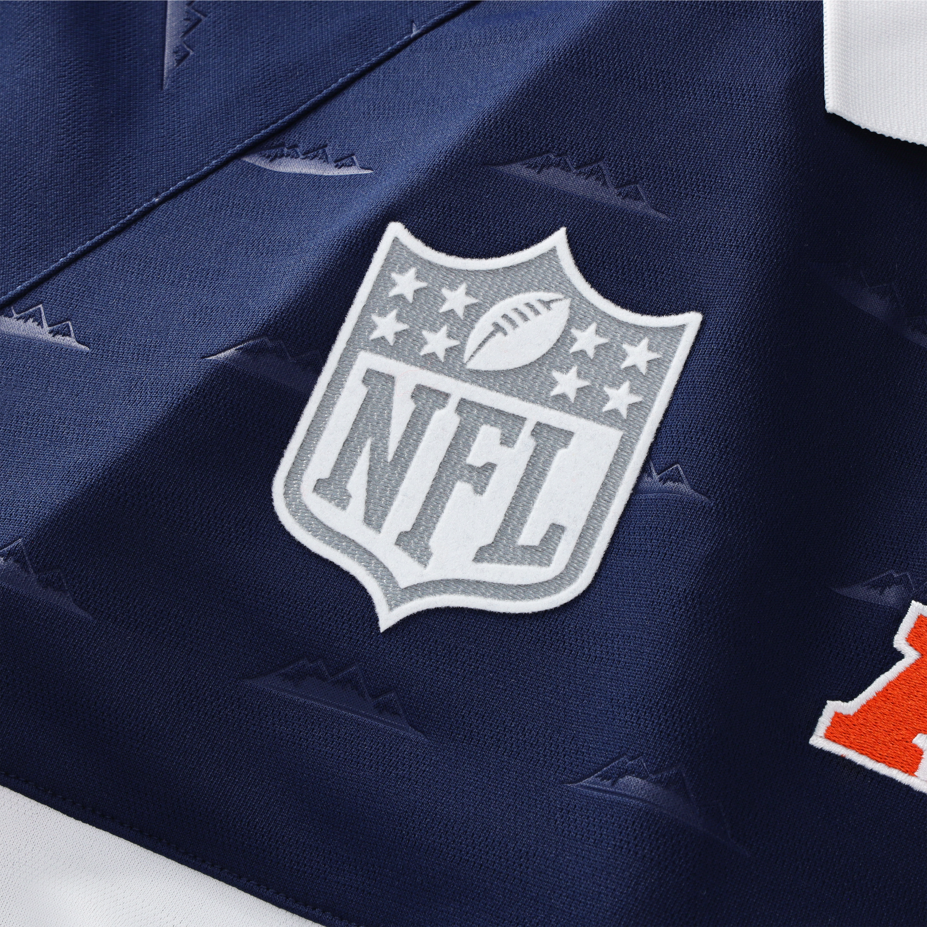 Men's Fanatics Navy Denver Broncos Football x Collared Fan Top