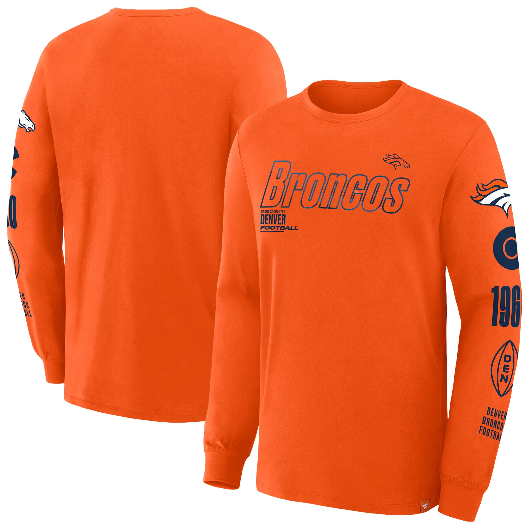 Men's Fanatics Orange Denver Broncos Big & Tall Checkdown Pass T-Shirt