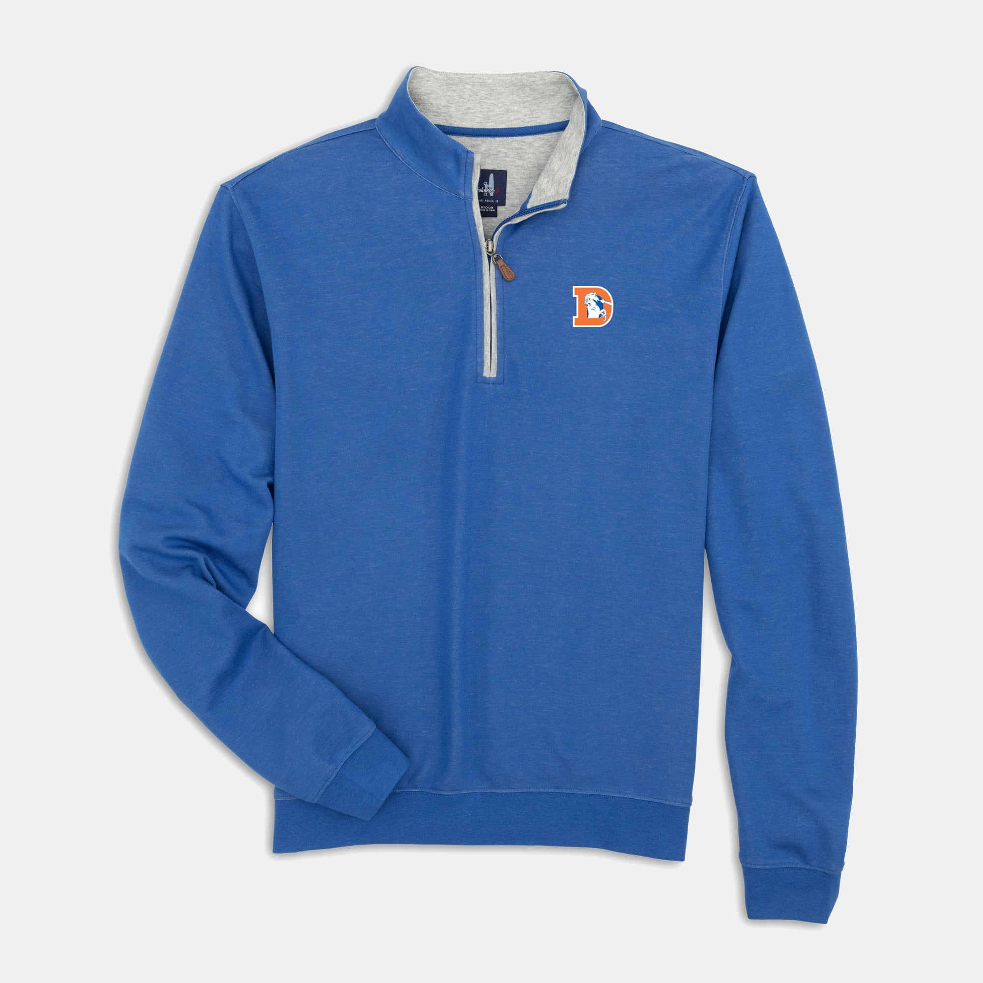 Men's johnnie-O Royal Denver Broncos Sully Tri-Blend Quarter-Zip Pullover