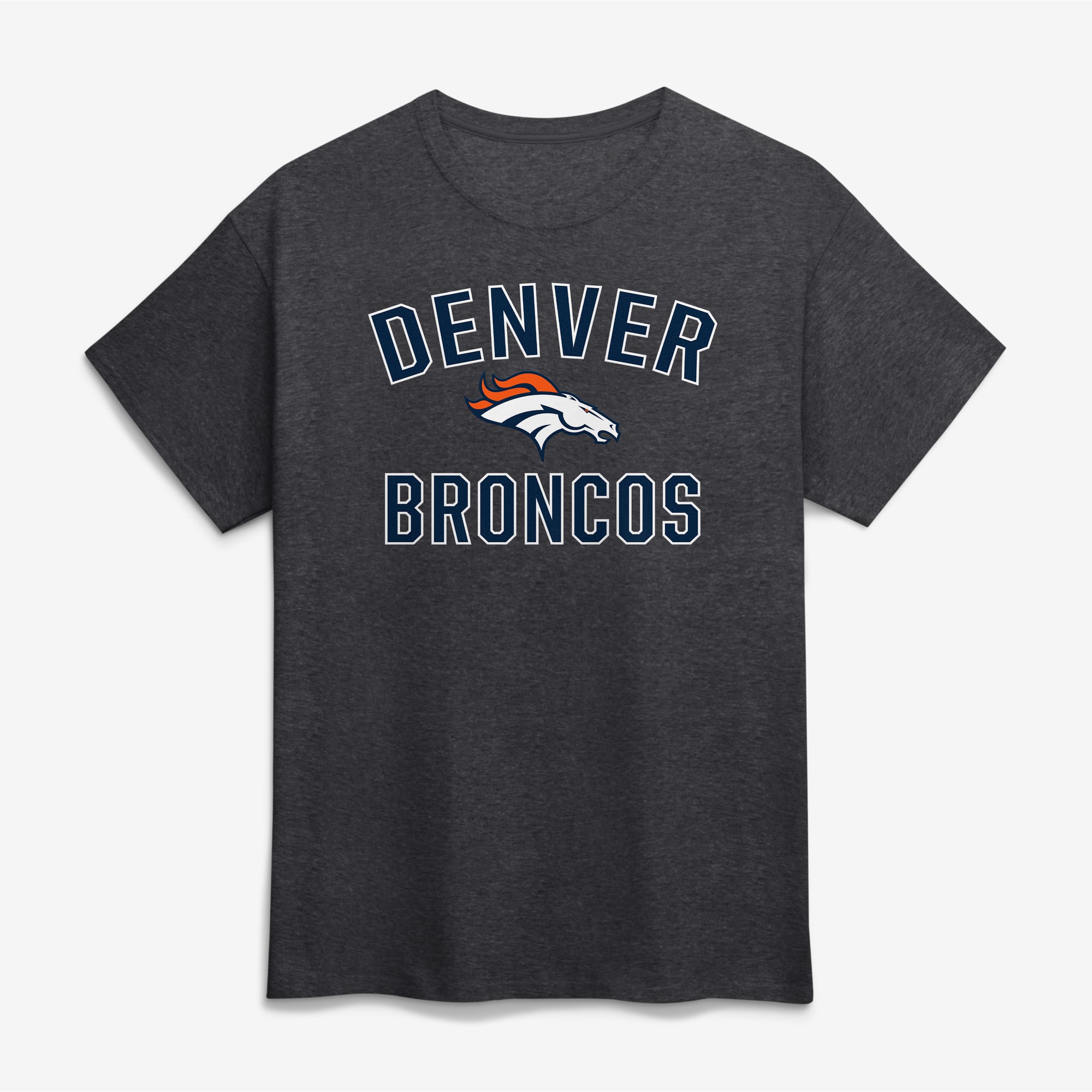 Men's Logo Athletic Navy Denver Broncos Cotton Victory Arch T-Shirt