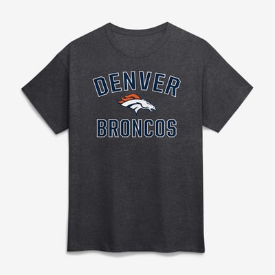 Denver Broncos Logo Athletic Cotton Victory Arch T-Shirt - Charcoal