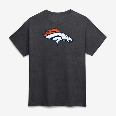  Denver Broncos Logo Athletic Primary Logo T-Shirt - Charcoal