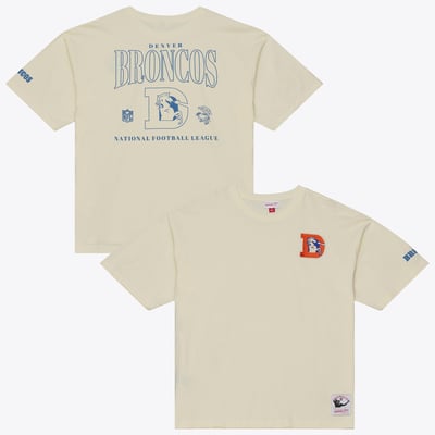  Denver Broncos Mitchell & Ness Oversized Heritage Hues T-Shirt - Cream