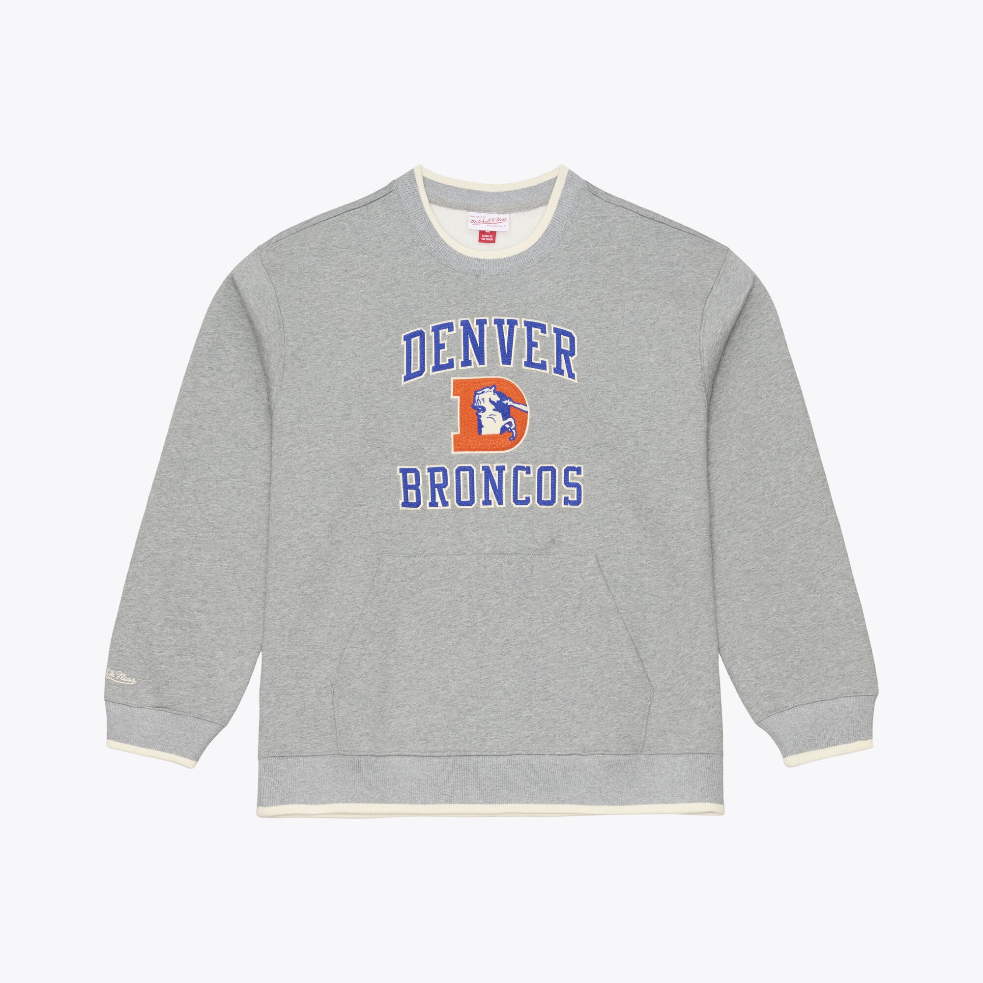 Sweat-shirt Mitchell & Ness Premium Essentials gris chiné pour homme