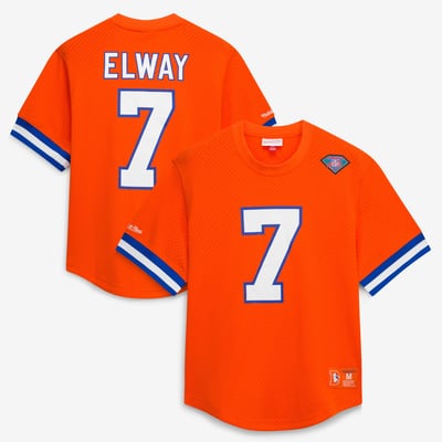 John Elway Denver Broncos Mitchell & Ness Retired Player Name & Number Mesh Top - Orange