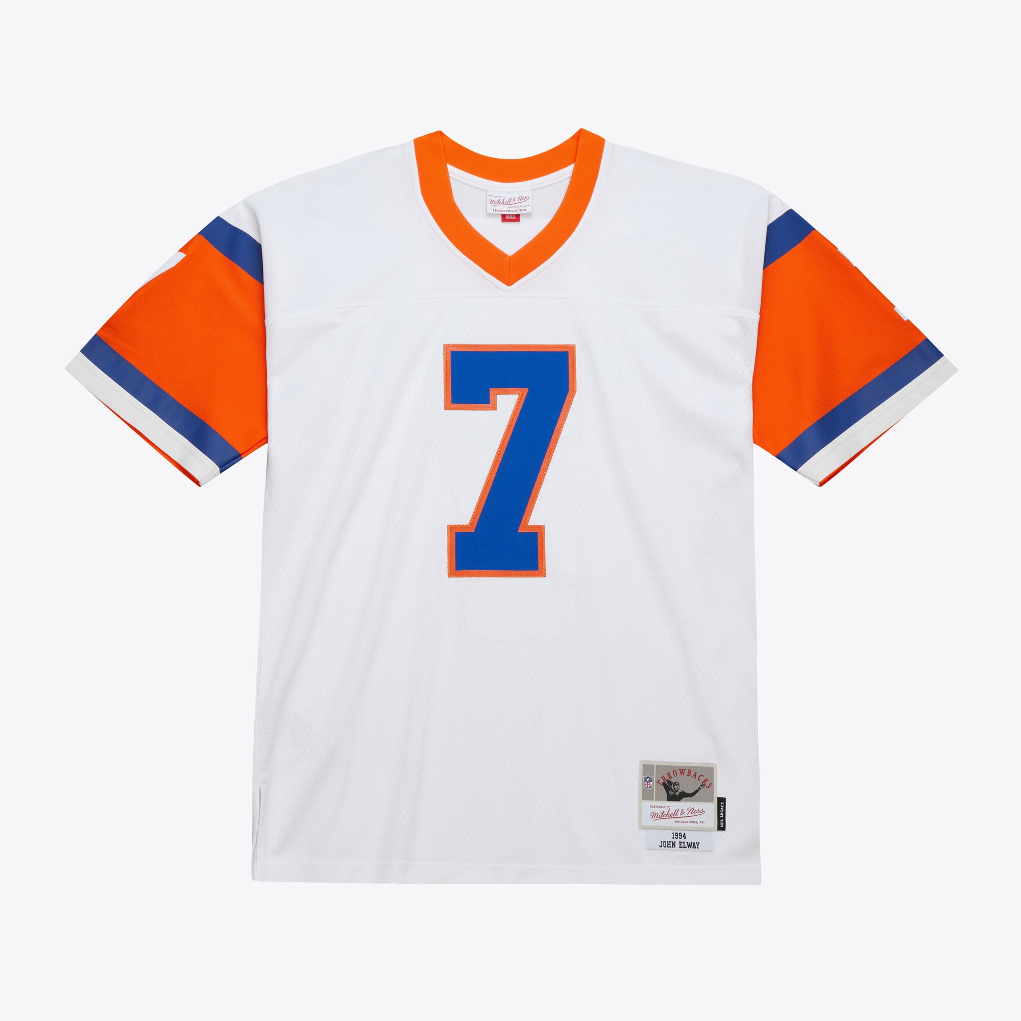 Men's Mitchell & Ness John Elway White Denver Broncos 1994 Legacy Replica Jersey