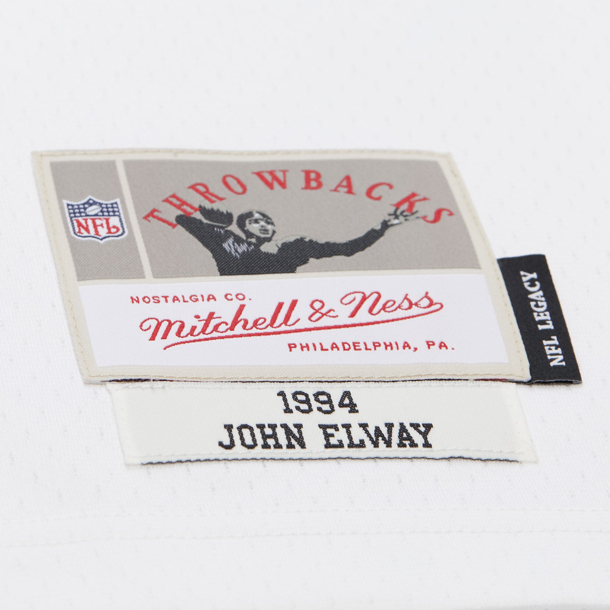 Men's Mitchell & Ness John Elway White Denver Broncos 1994 Legacy Replica Jersey