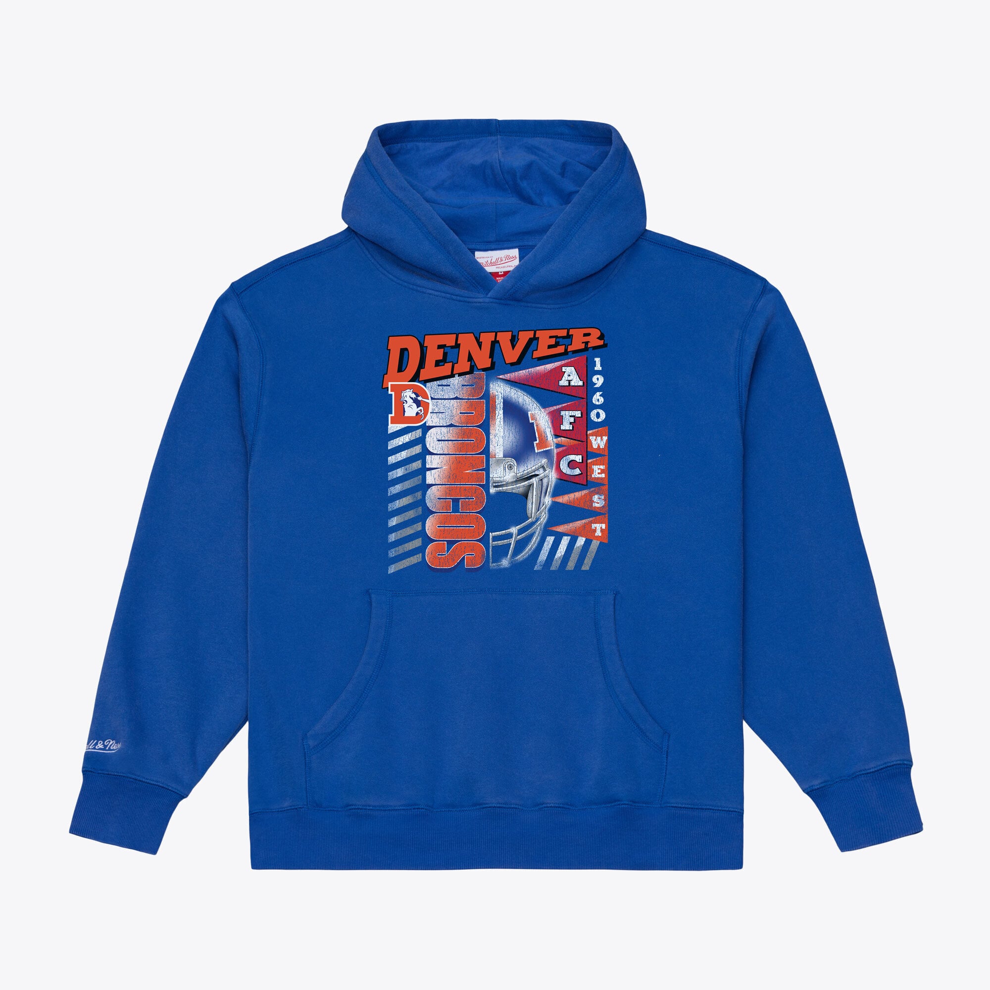 Sweat à capuche en polaire graphique Mitchell & Ness Royal Denver Broncos Core Essentials Street pour homme