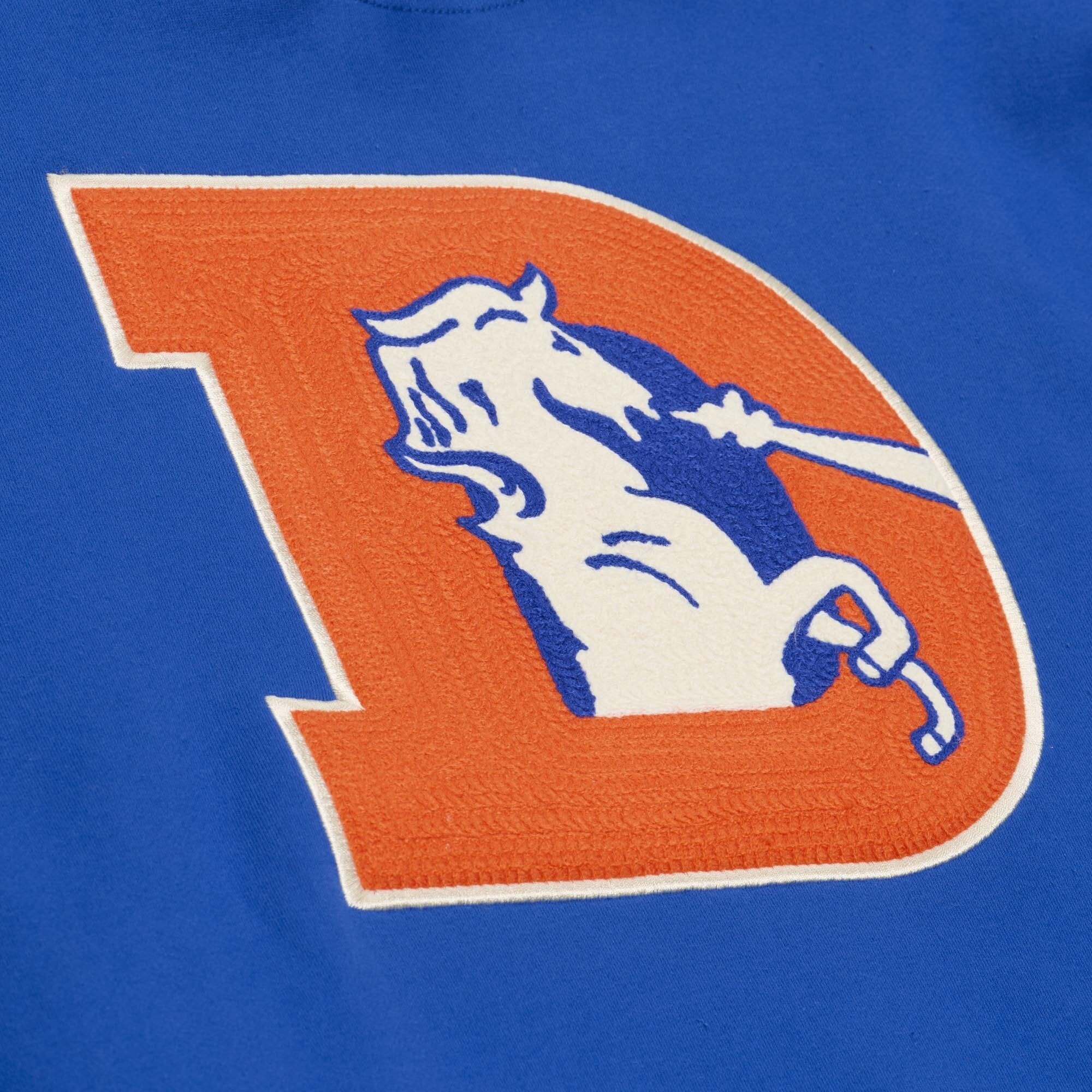 Sweat à capuche en polaire épaisse Mitchell & Ness Royal Denver Broncos Premium Essentials pour homme