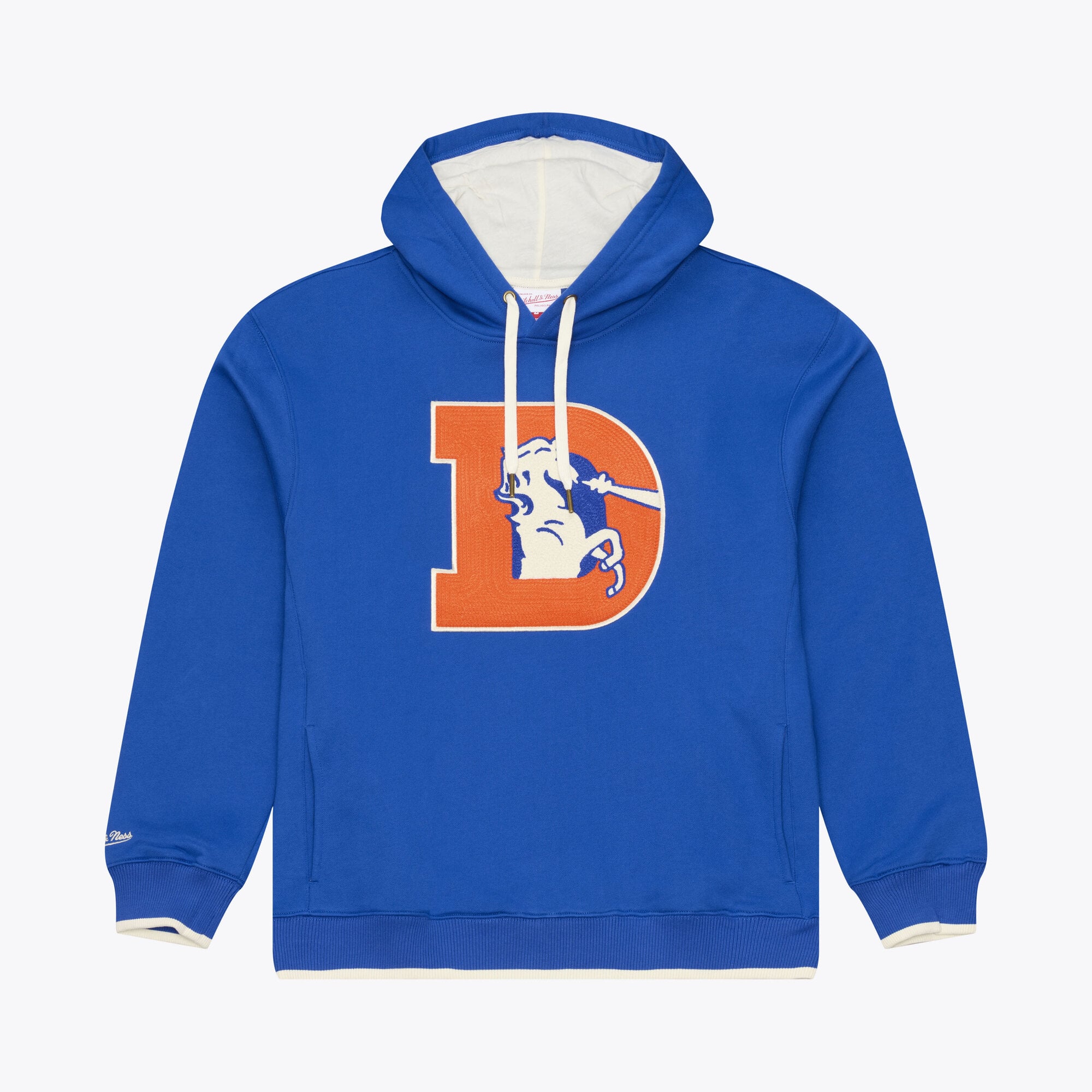 Sweat à capuche en polaire épaisse Mitchell & Ness Royal Denver Broncos Premium Essentials pour homme