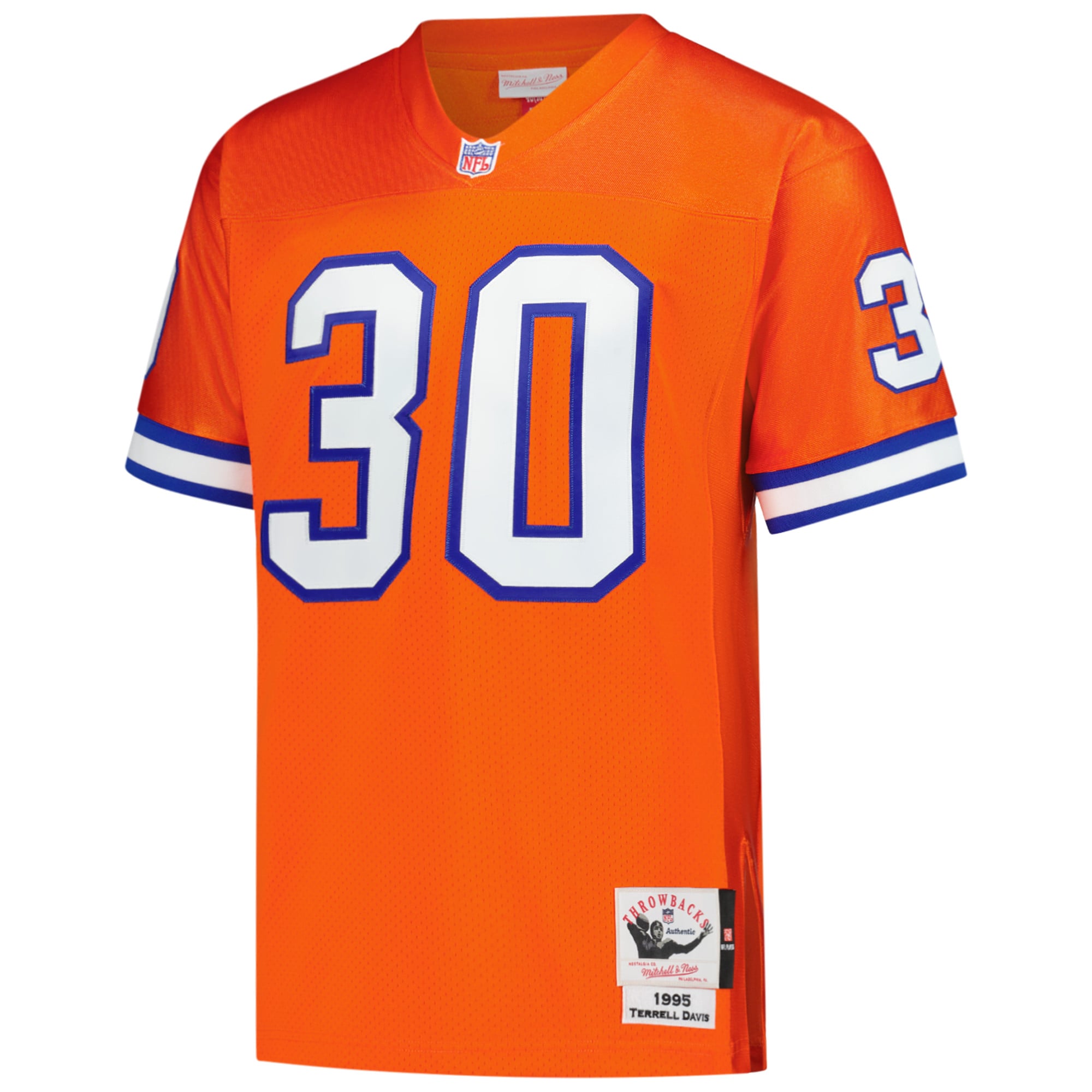 Men's Mitchell & Ness Terrell Davis Orange Denver Broncos 1995 Authentic Throwback Retired Player Jersey
