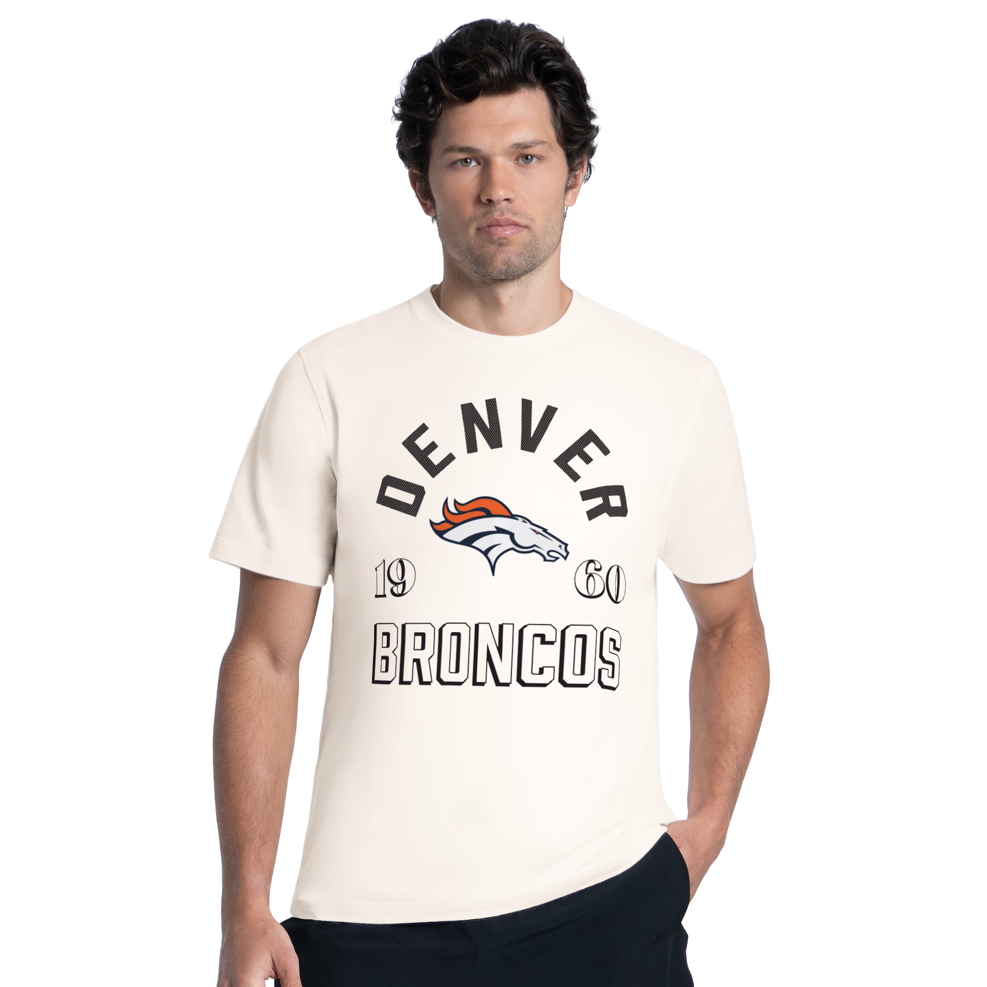 Men's MSX by Michael Strahan Cream Denver Broncos Ultimate Graphic T-Shirt