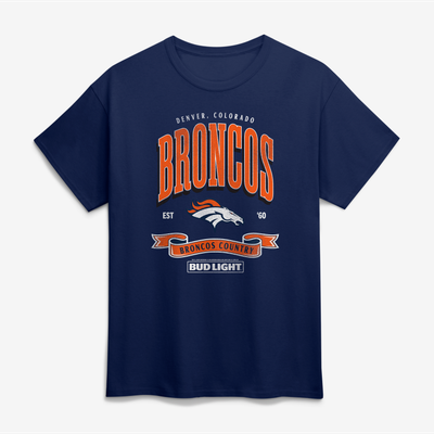 Denver Broncos Bud Light T-Shirt - Navy