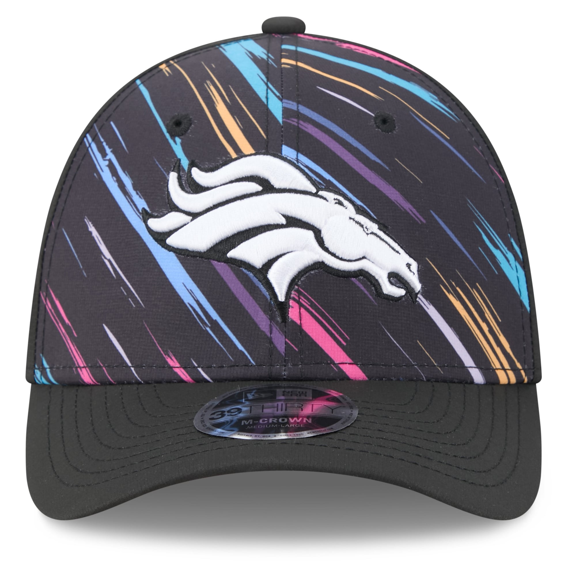 Men's New Era Black Denver Broncos 2026 NFL Crucial Catch 39THIRTY M-Crown Stretch Hat