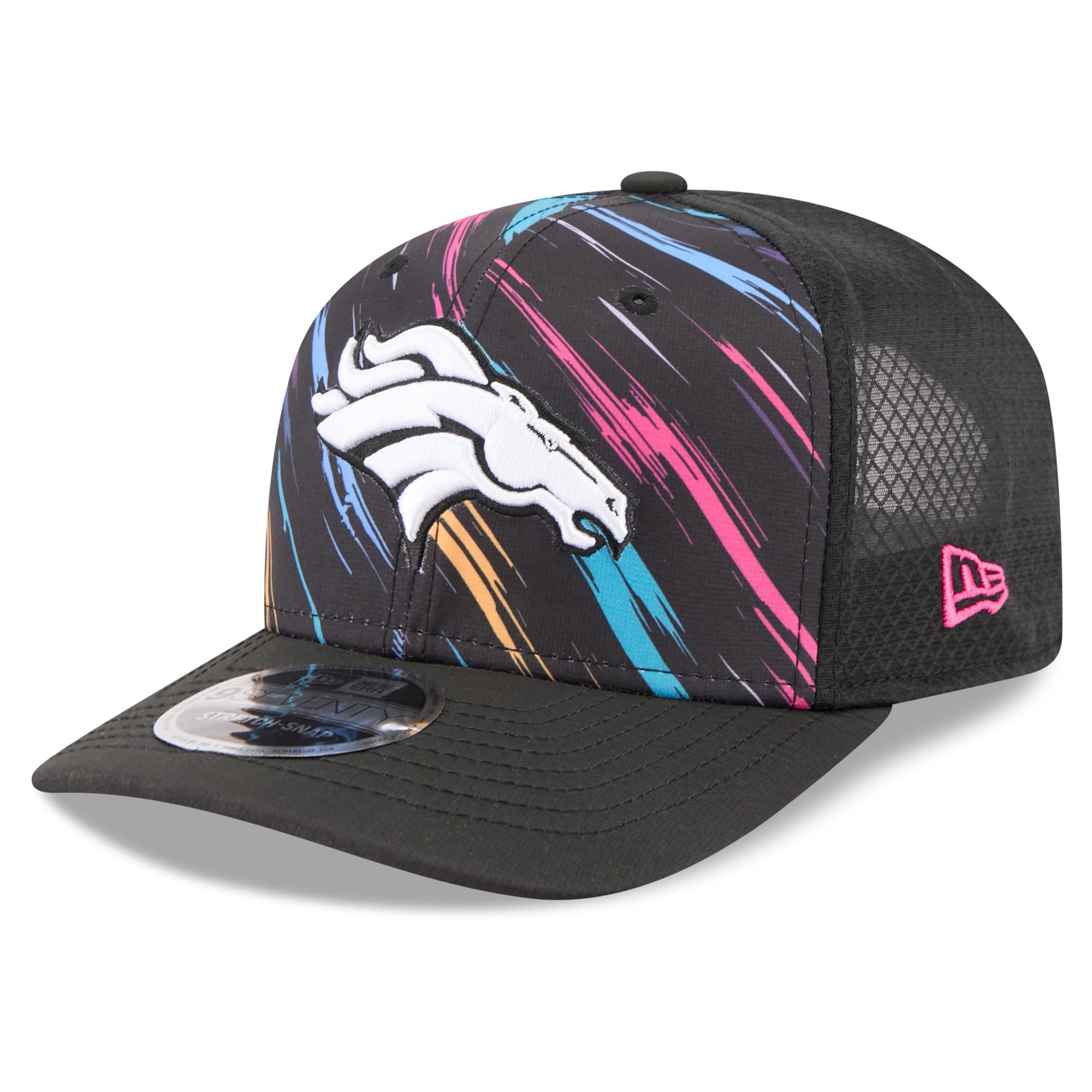 Men's New Era Black Denver Broncos 2026 NFL Crucial Catch 9SEVENTY Adjustable Trucker Hat