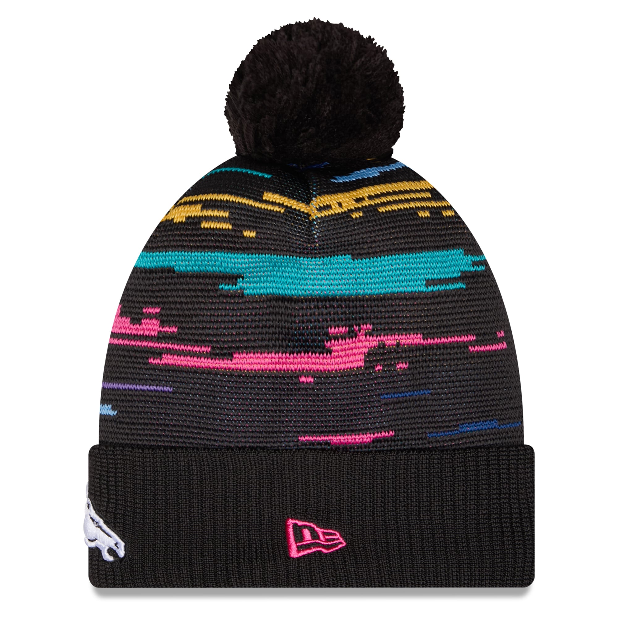 Men's New Era Black Denver Broncos 2026 NFL Crucial Catch Cuffed Knit Hat with Pom