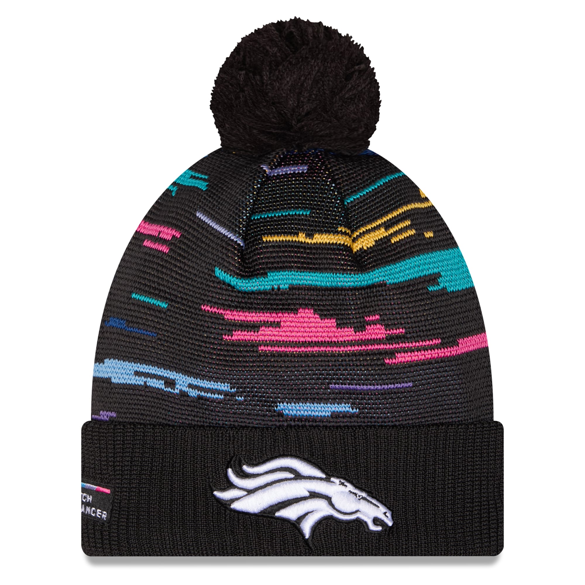 Men's New Era Black Denver Broncos 2026 NFL Crucial Catch Cuffed Knit Hat with Pom