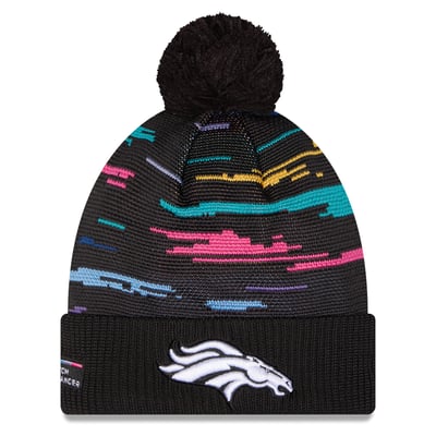 Denver Broncos New Era 2026 NFL Crucial Catch Cuffed Knit Hat with Pom - Black