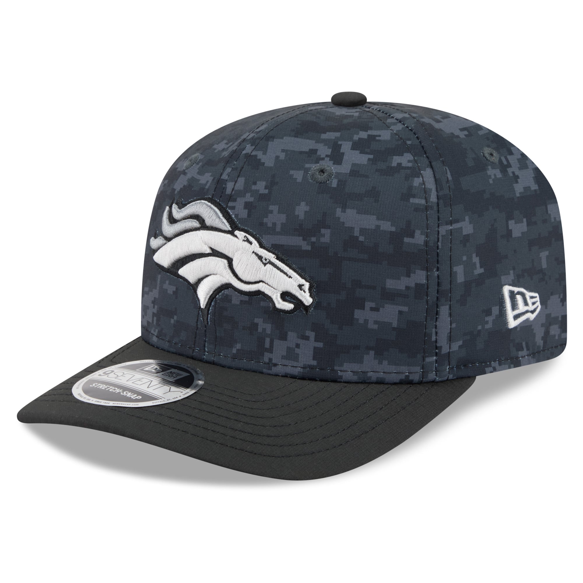 Casquette ajustable New Era noire Denver Broncos 2026 Salute To Service 9SEVENTY pour homme
