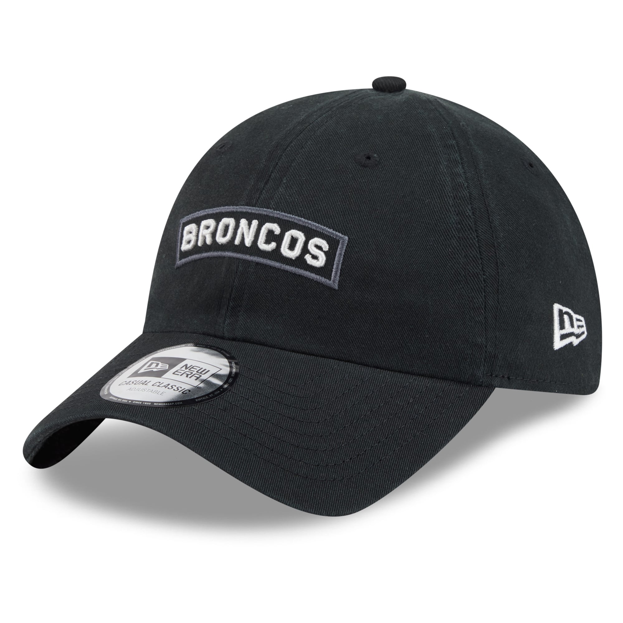 Casquette New Era noire pour homme Denver Broncos 2026 Salute To Service, style classique décontracté et ajustable