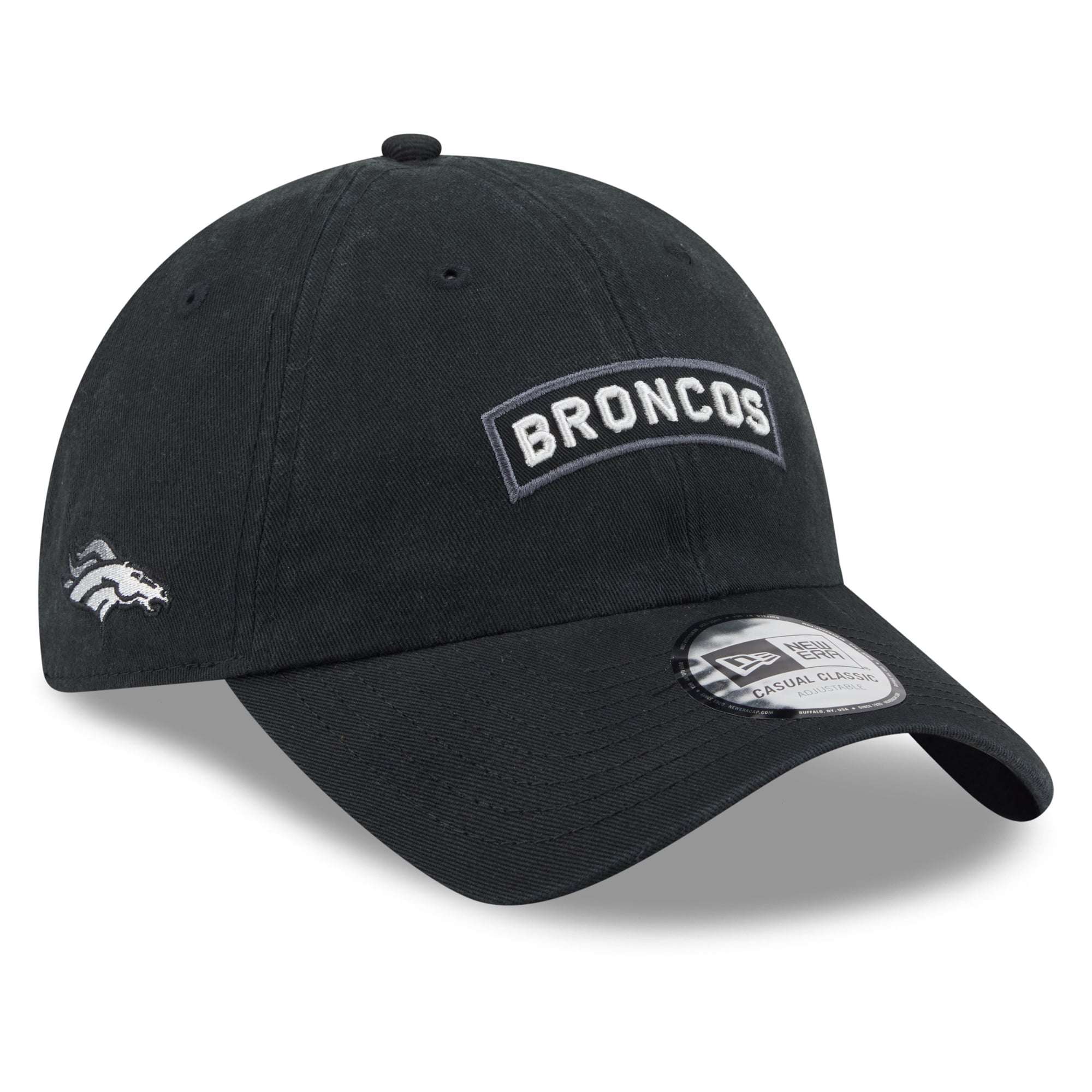 Casquette New Era noire pour homme Denver Broncos 2026 Salute To Service, style classique décontracté et ajustable