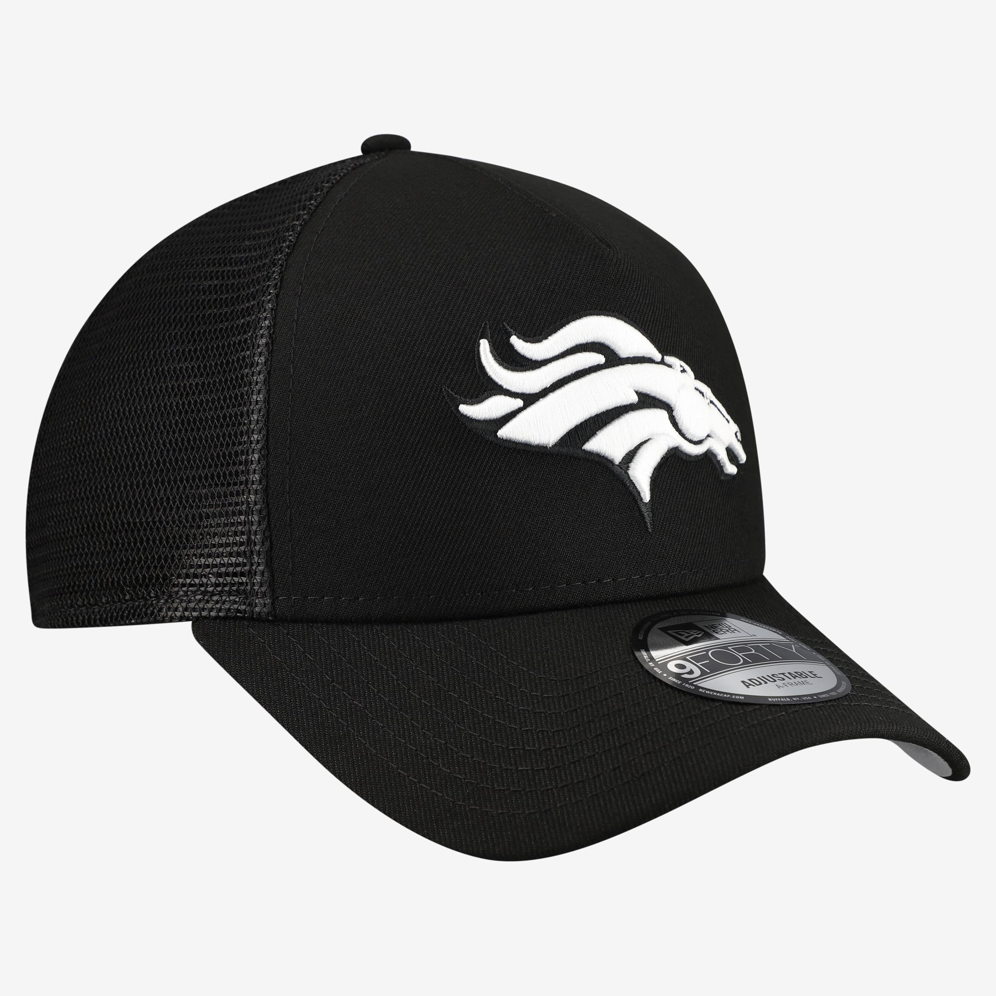 Men's New Era Black Denver Broncos City Script 9FORTY A-Frame Adjustable Hat