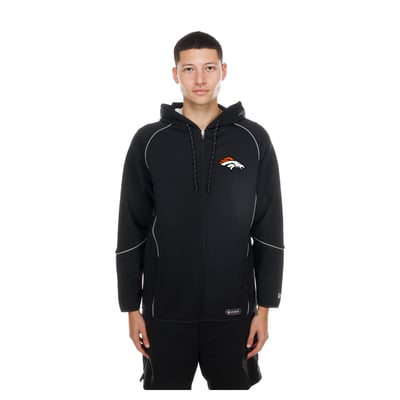 Men's New Era  Black Denver Broncos Combine Authentic Raglan Full-Zip Hoodie