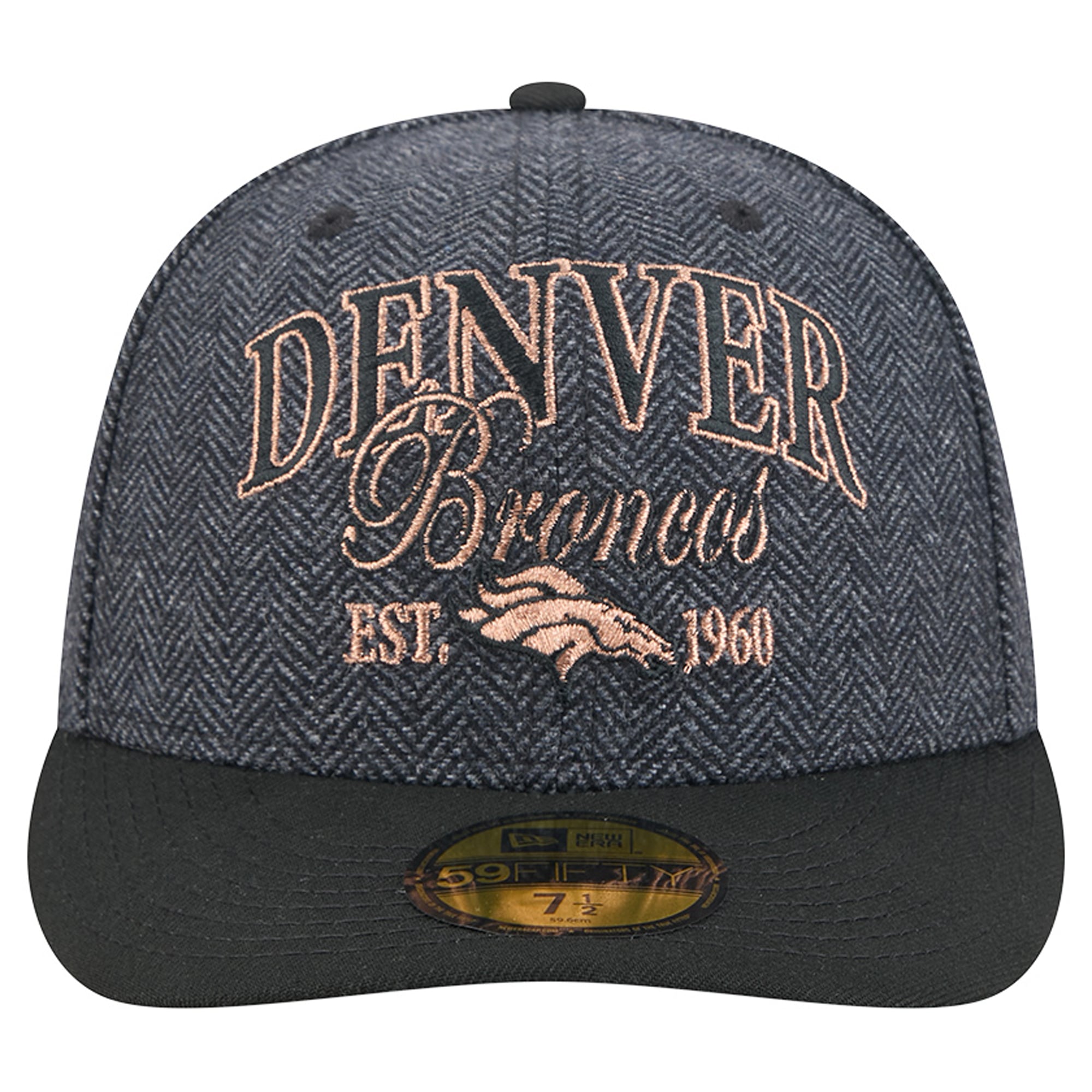Casquette ajustée New Era 59FIFTY en fausse laine noire Denver Broncos pour homme