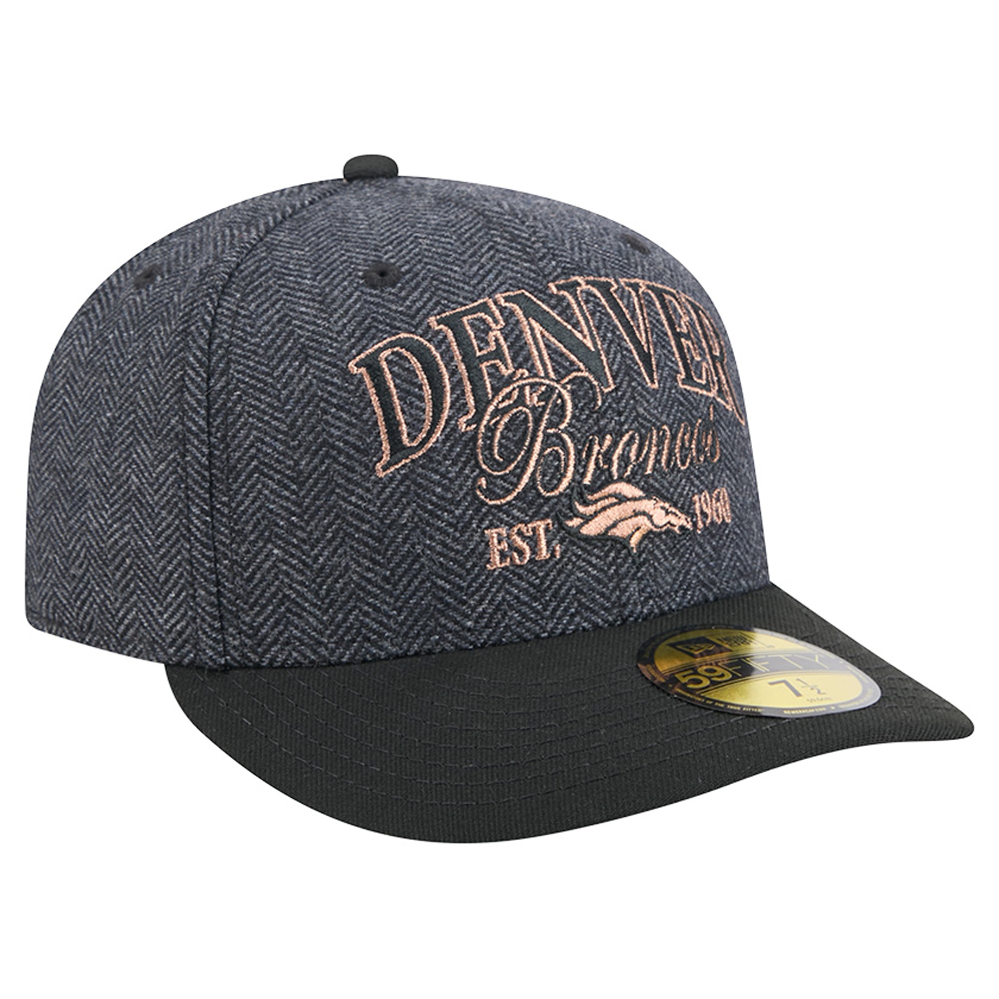 Casquette ajustée New Era 59FIFTY en fausse laine noire Denver Broncos pour homme
