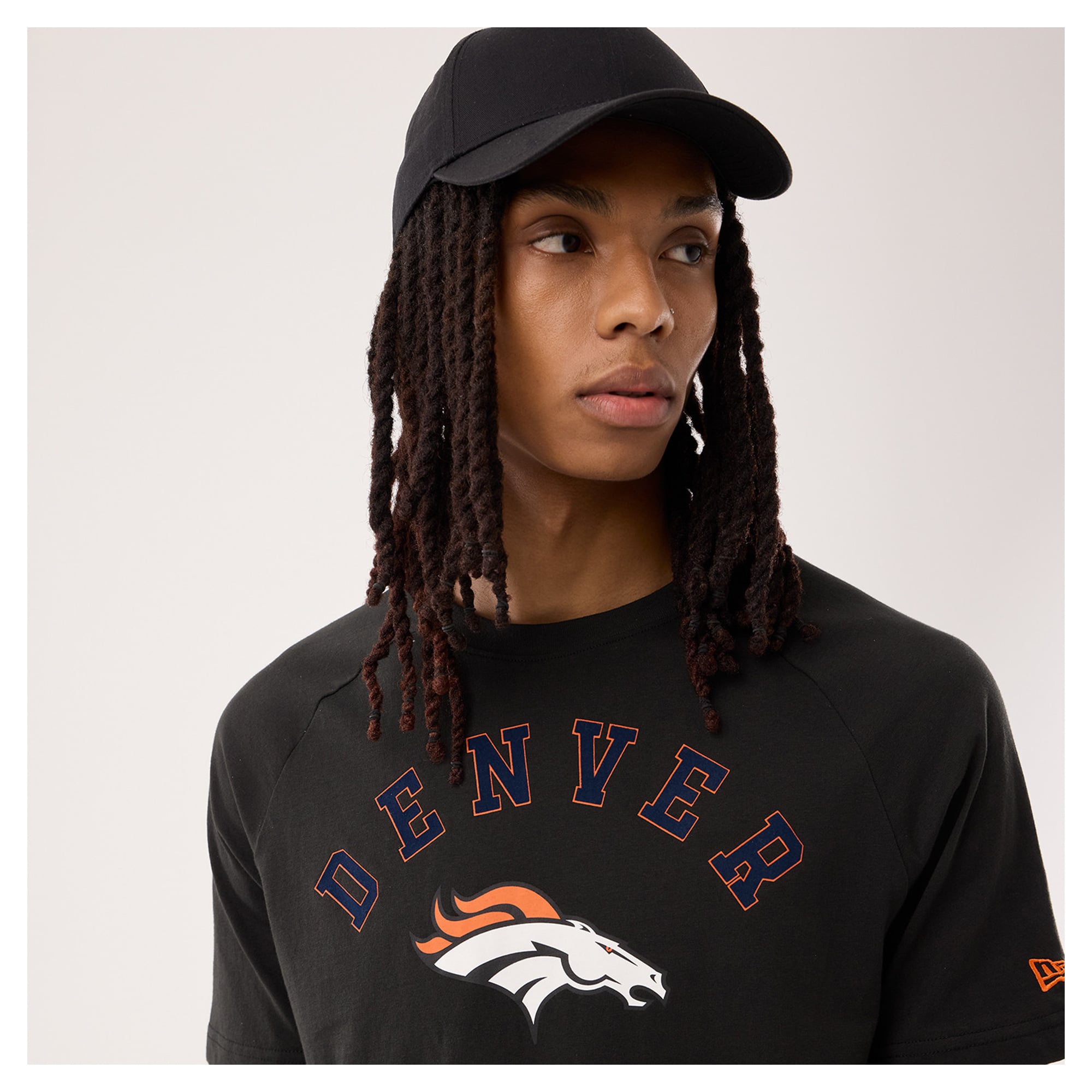 T-shirt fonctionnel New Era noir pour homme, Denver Broncos, les fans