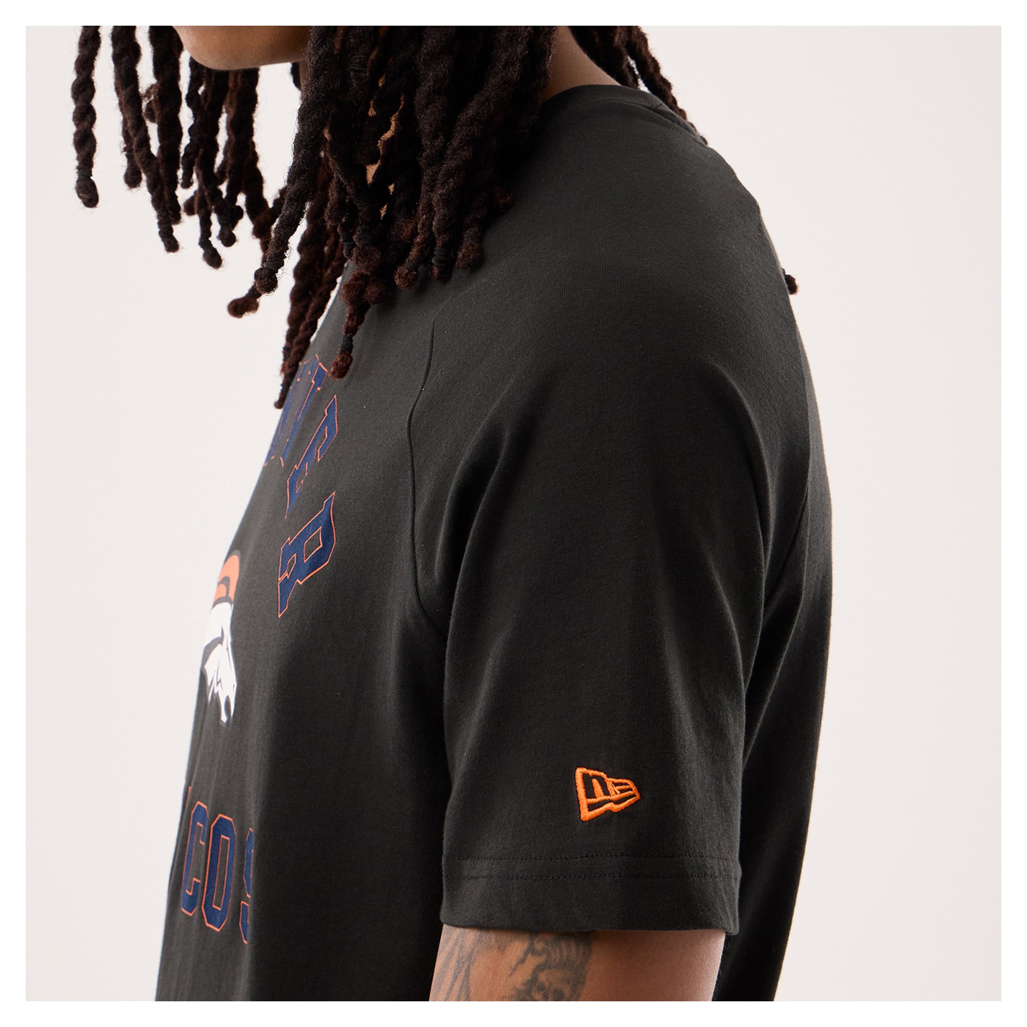 T-shirt fonctionnel New Era noir pour homme, Denver Broncos, les fans