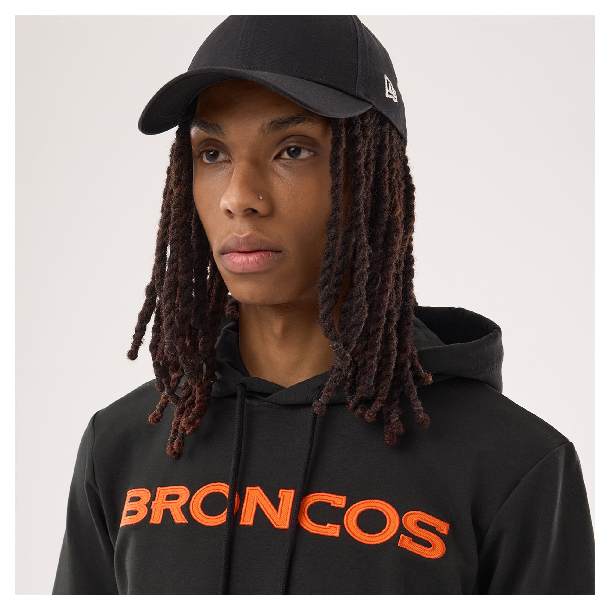 Men's New Era Black Denver Broncos Functional Fandom Twofer Hoodie