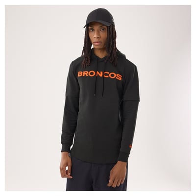 Denver Broncos New Era Functional Fandom Twofer Hoodie - Black
