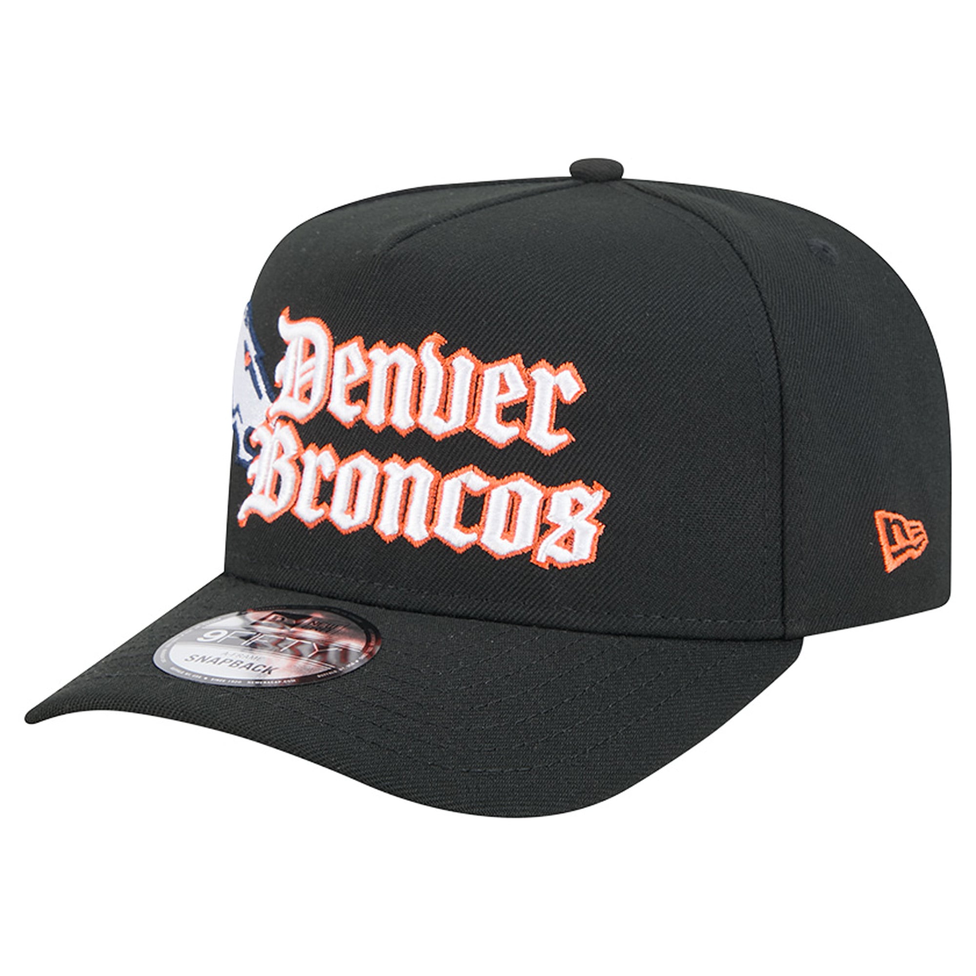 Men's New Era Black Denver Broncos Proud A-Frame 9FIFTY Snapback Hat