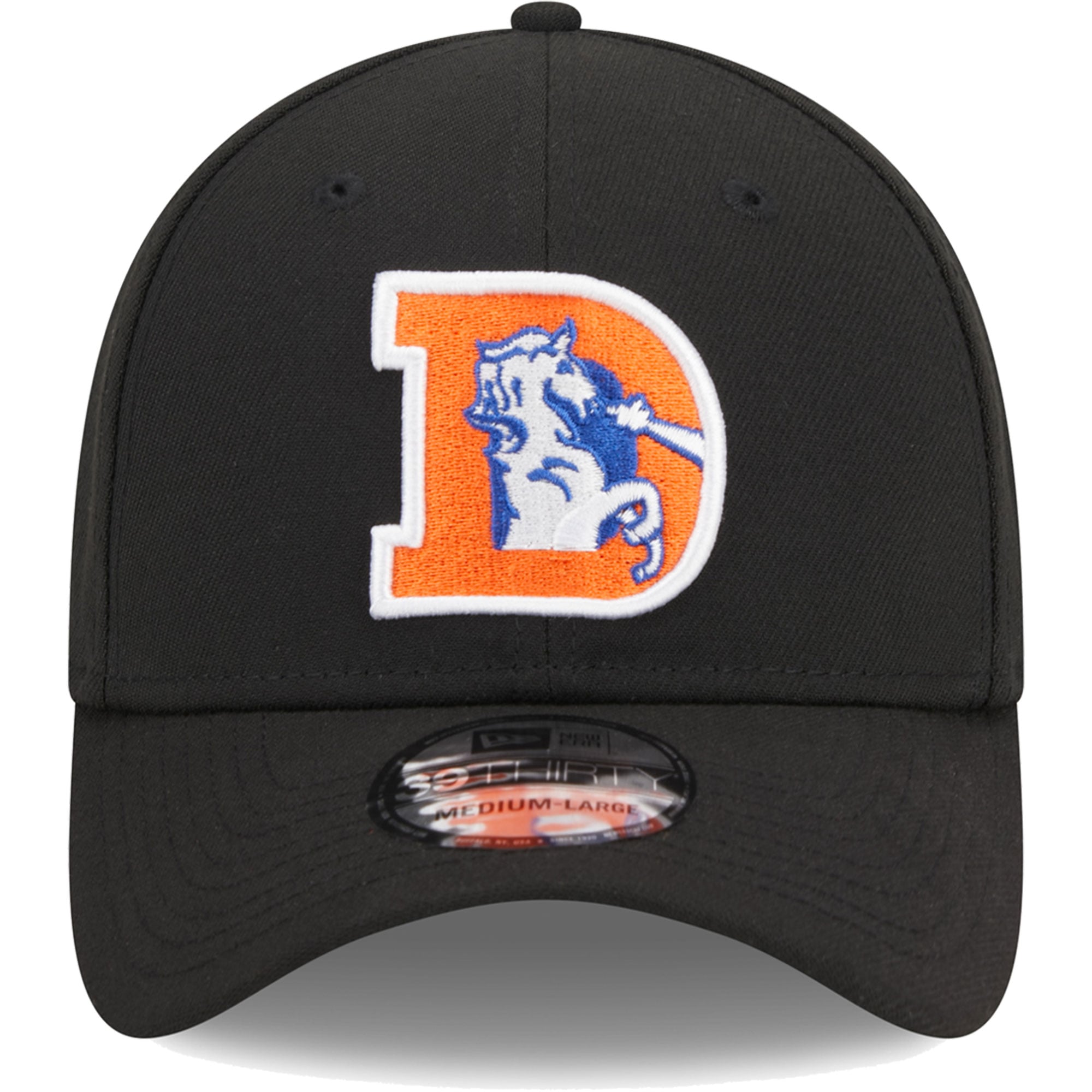 Casquette Flex New Era Denver Broncos Throwback Main 39THIRTY pour homme, noire