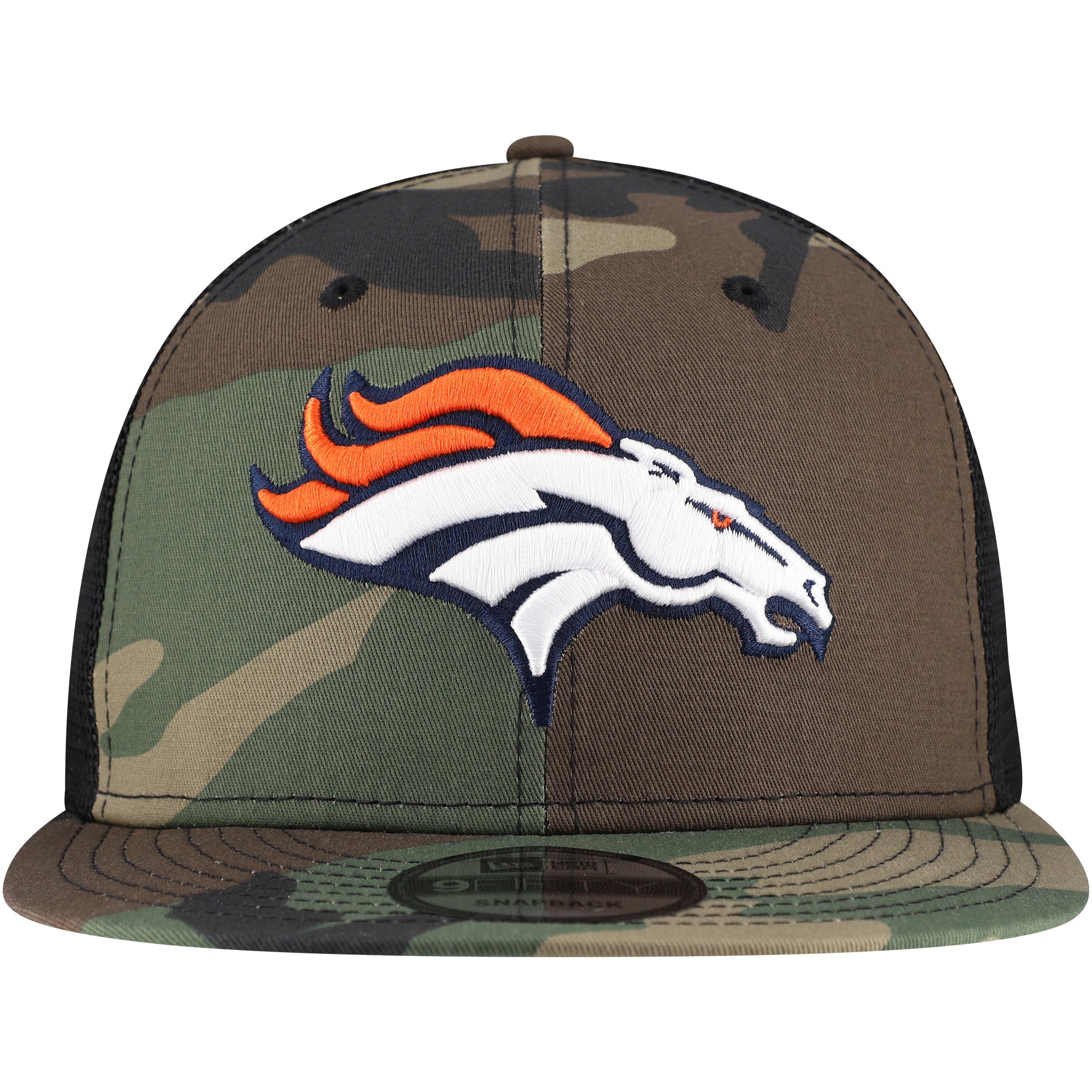 Casquette à visière à pression New Era Camo Denver Broncos Main Trucker 9FIFTY pour homme