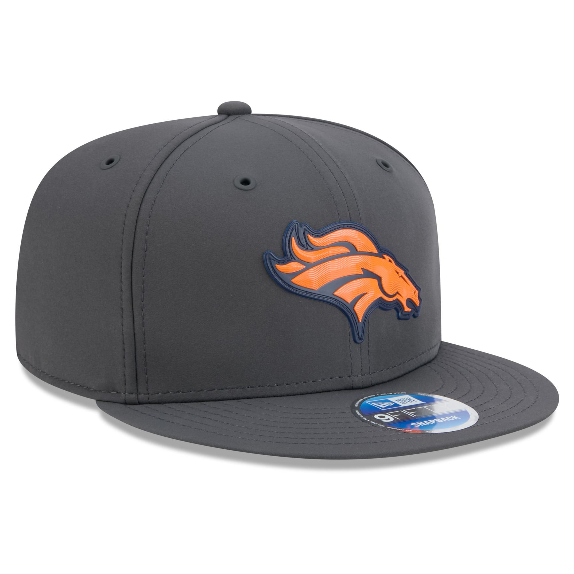 Casquette snapback New Era 9FIFTY pour homme, couleur anthracite, Denver Broncos, collection 2026, idéale pour les temps froids.
