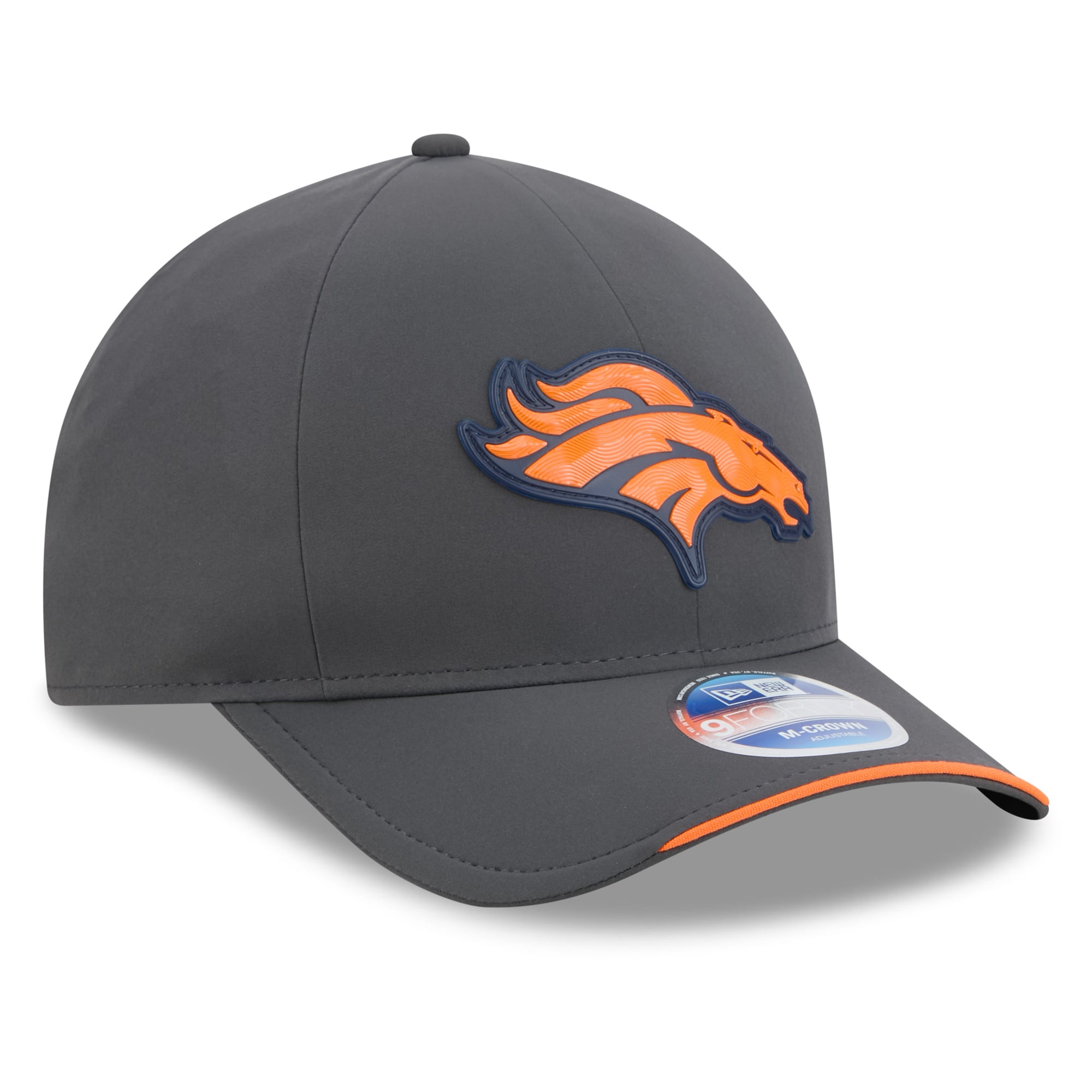 Casquette ajustable New Era 9FORTY M-Crown pour homme, couleur anthracite, Denver Broncos, collection 2026 Sideline, idéale pour les temps froids.