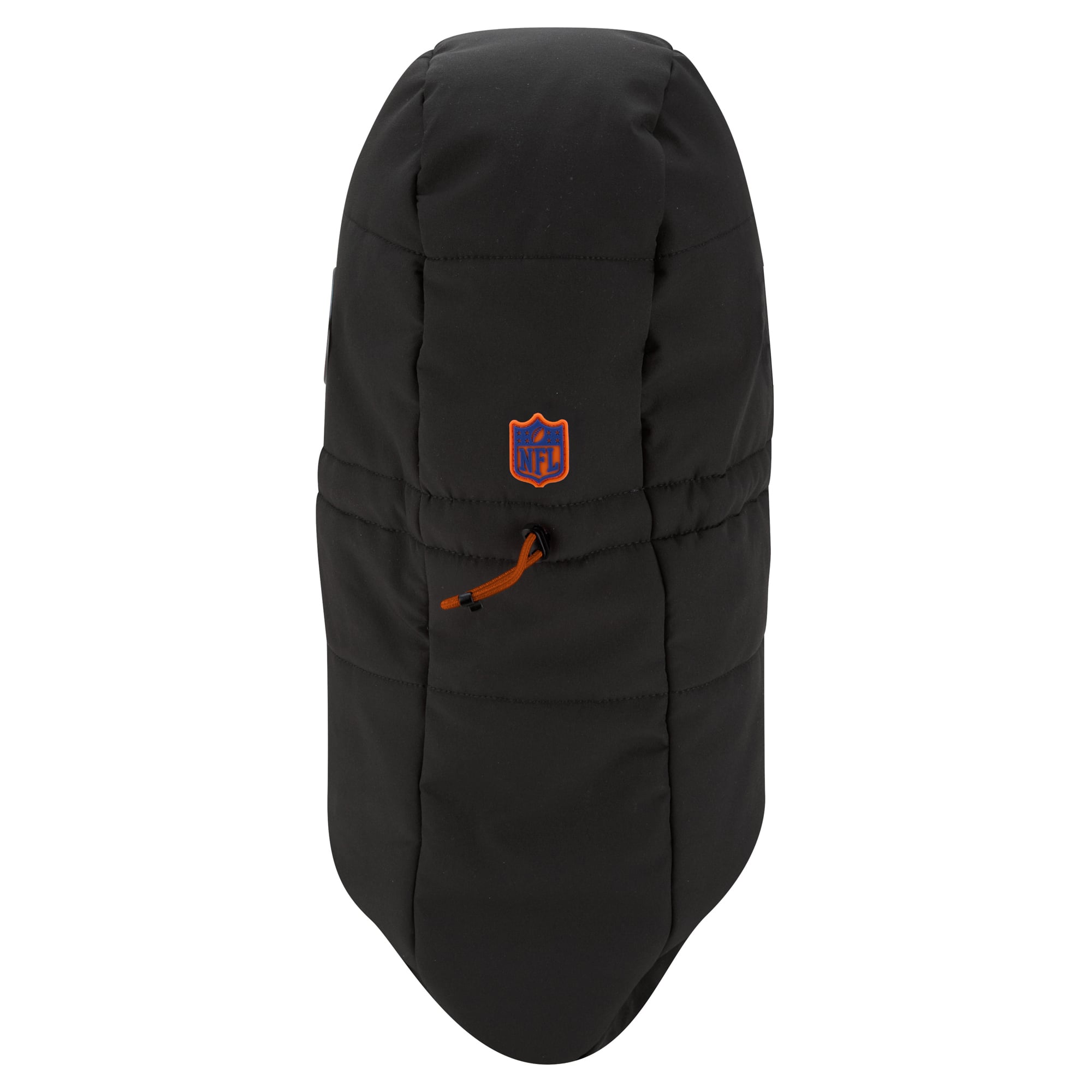 Sweat à capuche matelassé ajustable New Era pour homme, coloris anthracite, Denver Broncos 2026 Sideline, idéal pour temps froid.