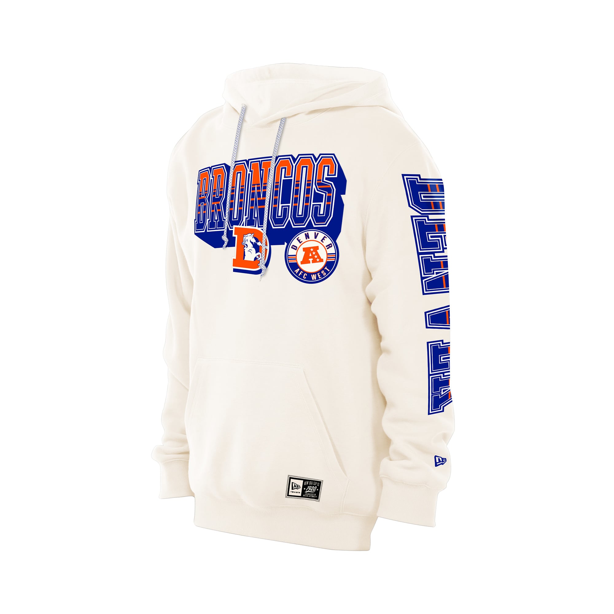Men's New Era Cream Denver Broncos Dune Dust Hoodie