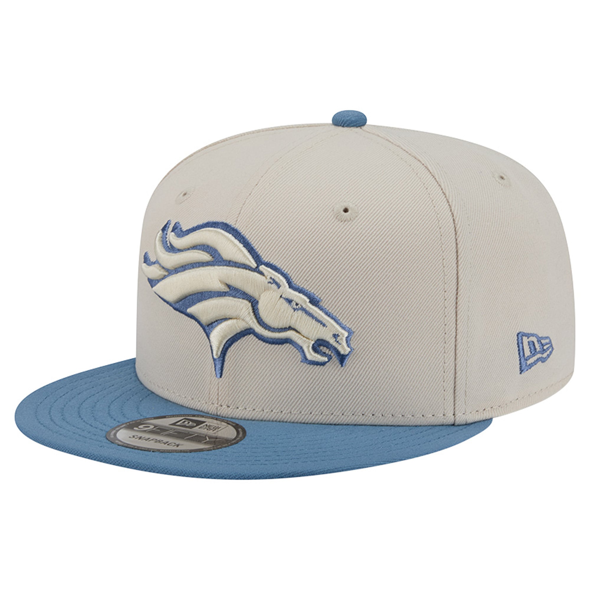 Casquette snapback New Era 9FIFTY bicolore crème/bleu Denver Broncos pour homme