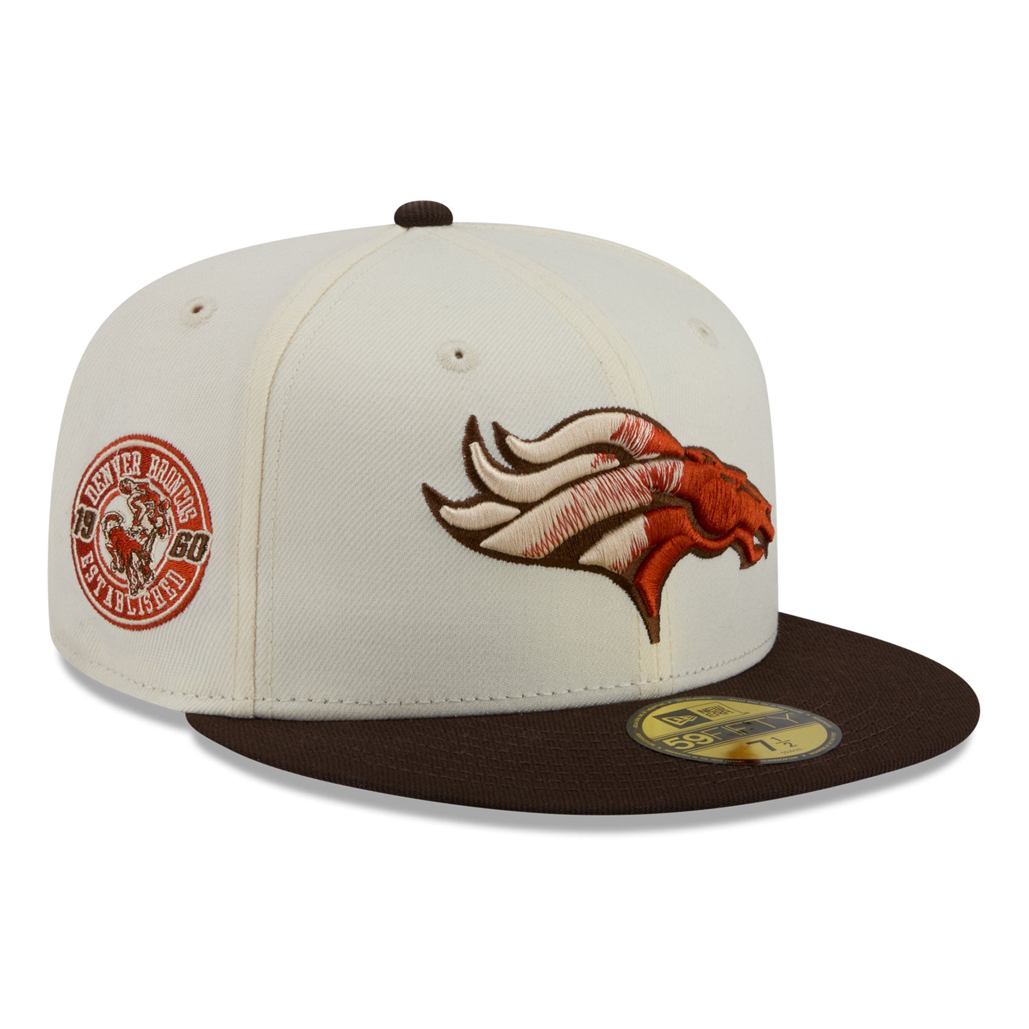 Men's New Era Cream/Brown Denver Broncos Pumpkin Spice 59FIFTY Fitted Hat