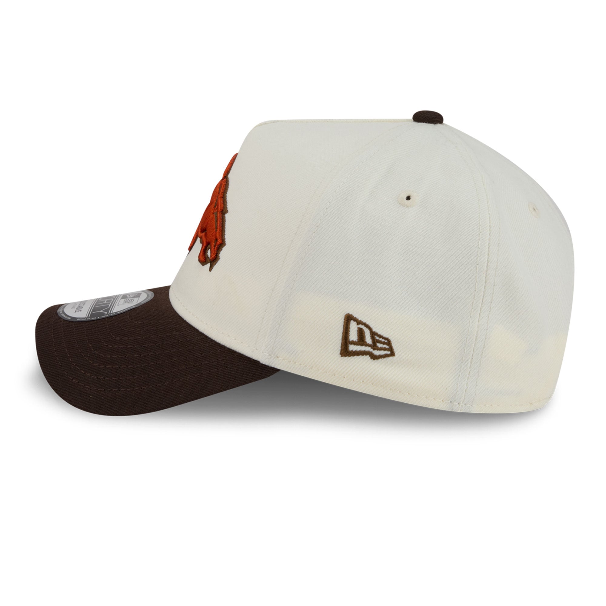 Men's New Era Cream/Brown Denver Broncos Pumpkin Spice A-Frame 9FORTY Adjustable Hat