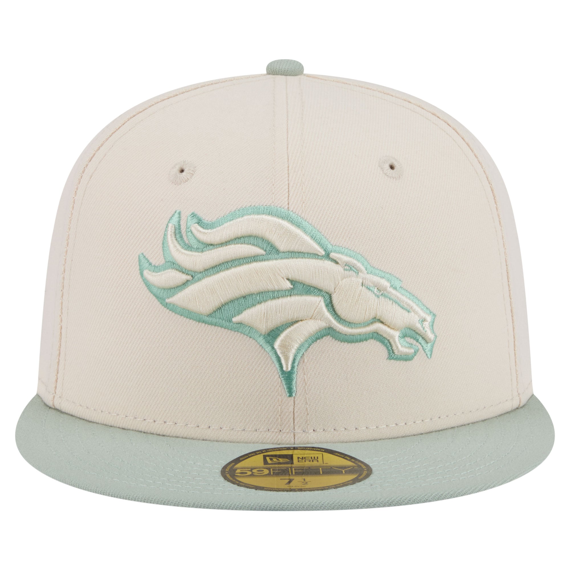 Casquette ajustée New Era 59FIFTY pour homme, coloris crème/vert clair Denver Broncos