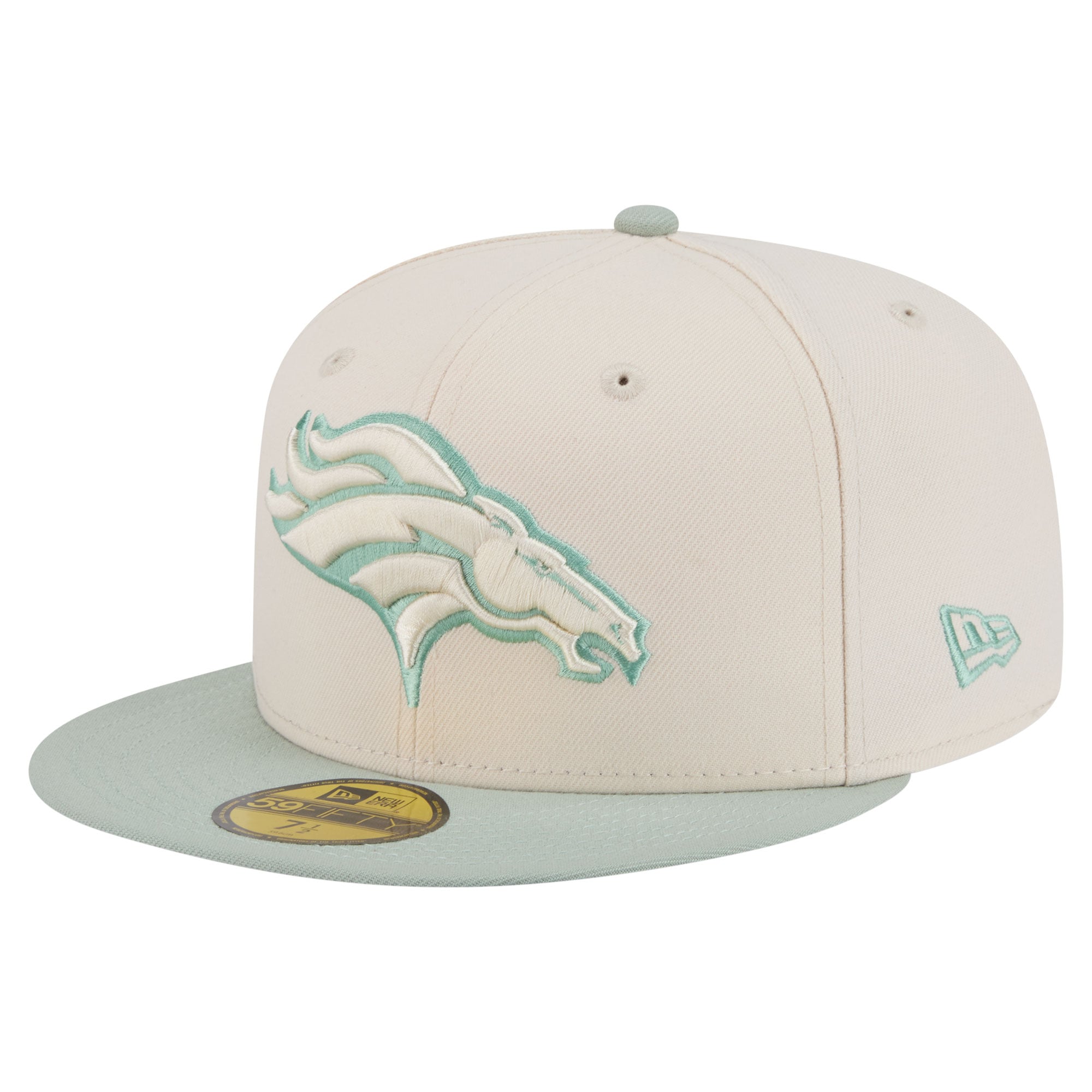 Men's New Era Cream/Light Green Denver Broncos Color Pack 59FIFTY Fitted Hat