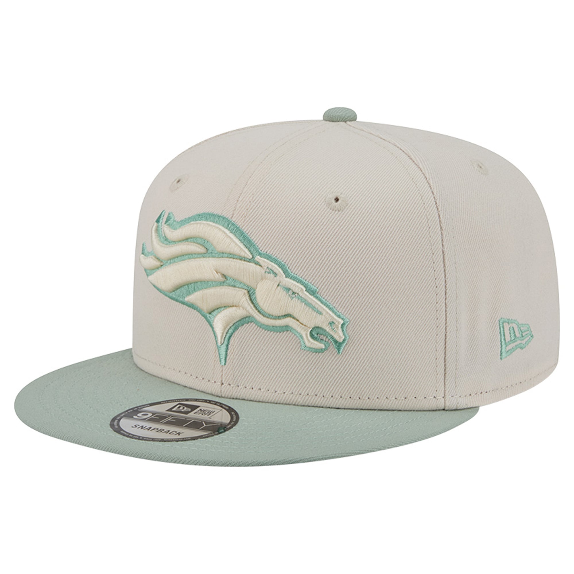 Casquette snapback New Era 9FIFTY bicolore crème/vert clair Denver Broncos pour homme